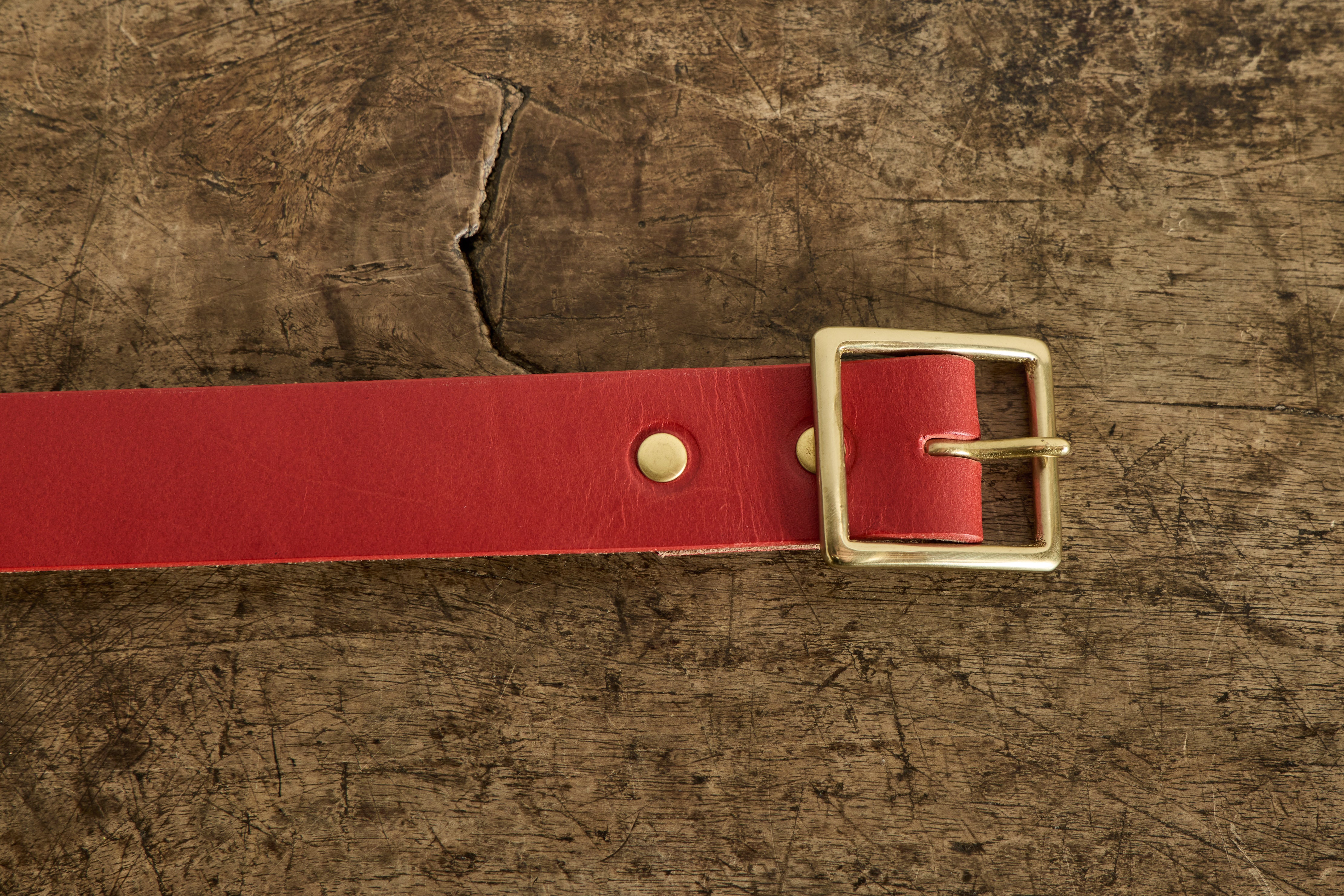 Men's Leather Belt in Red
