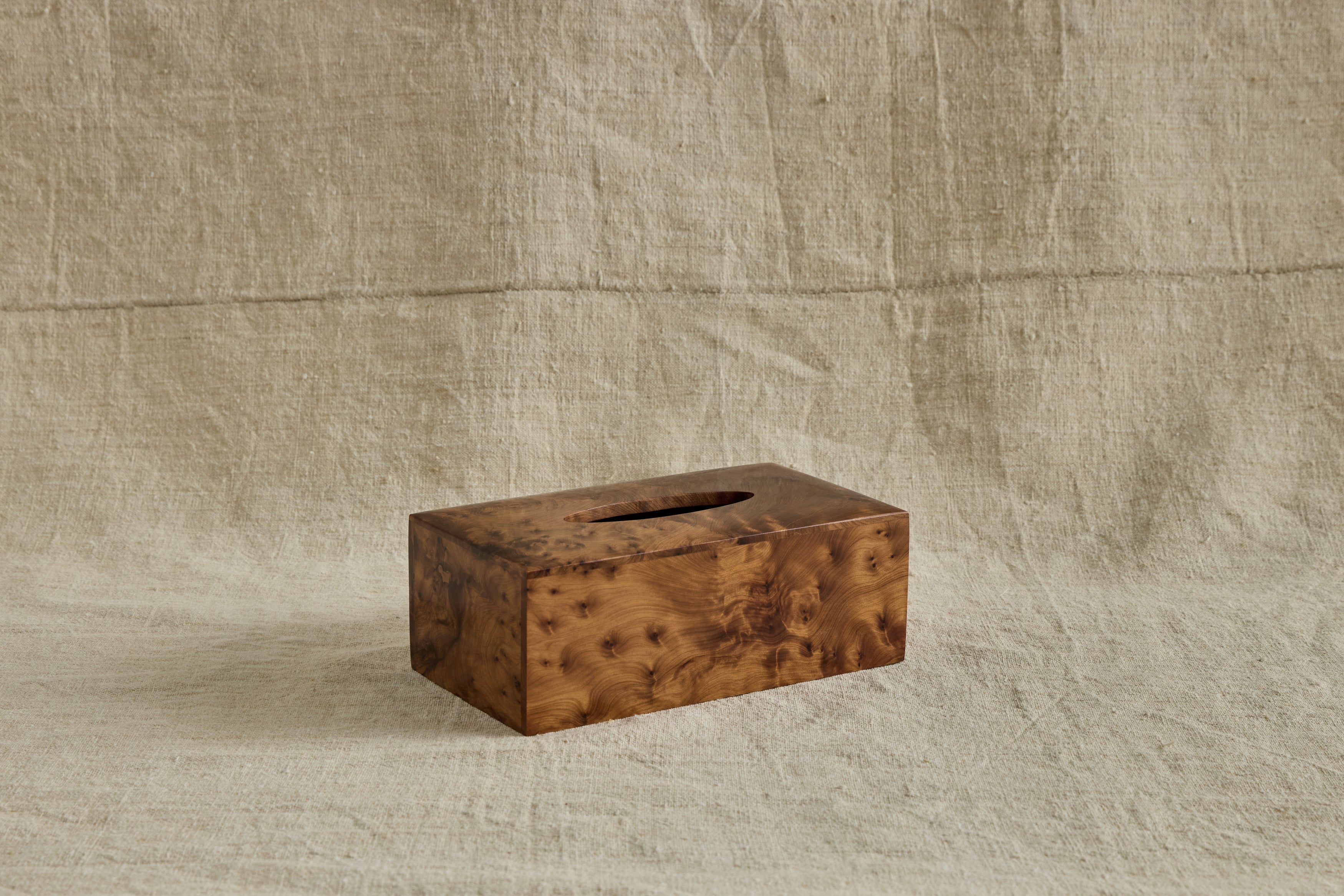 Rectangular Burlwood Tissue Box