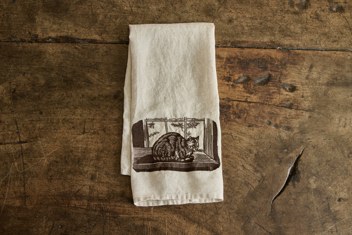 Miau Embroidered Hand Towel