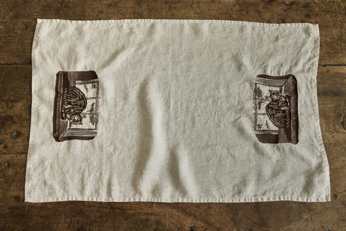 Miau Embroidered Hand Towel