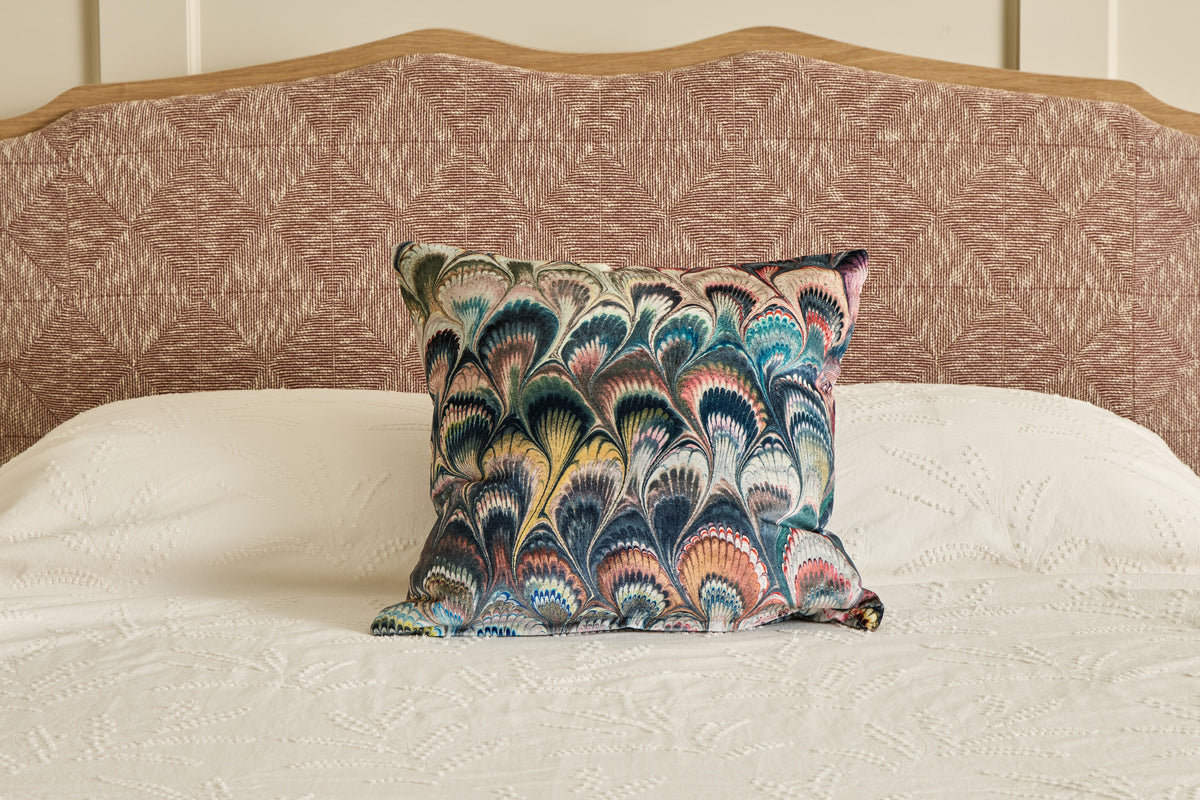 Velvet Pillow in Marbleized Velvet