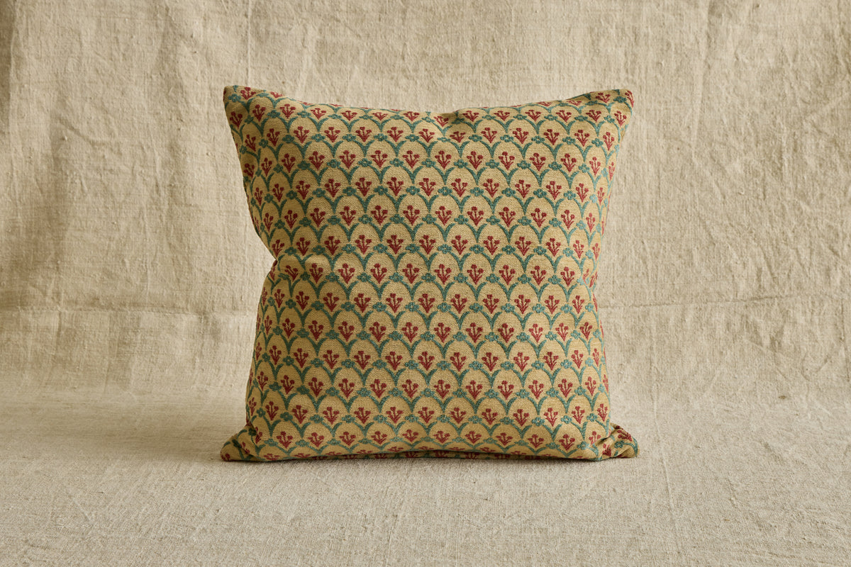 Susan Deliss Pillow in Pomona Sand / Wild Cherry