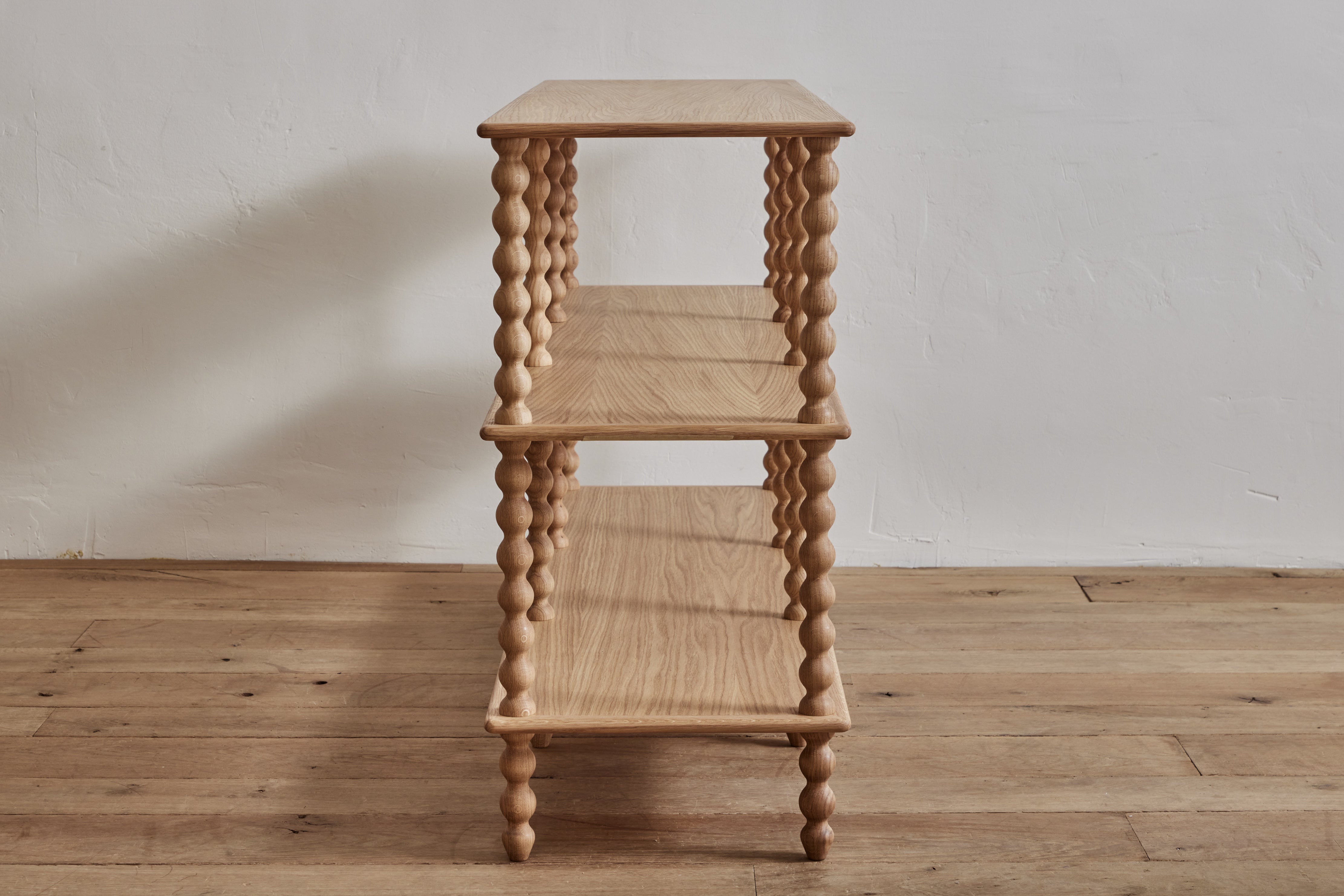 Bobbin 3-Tier Console in Natural Oak