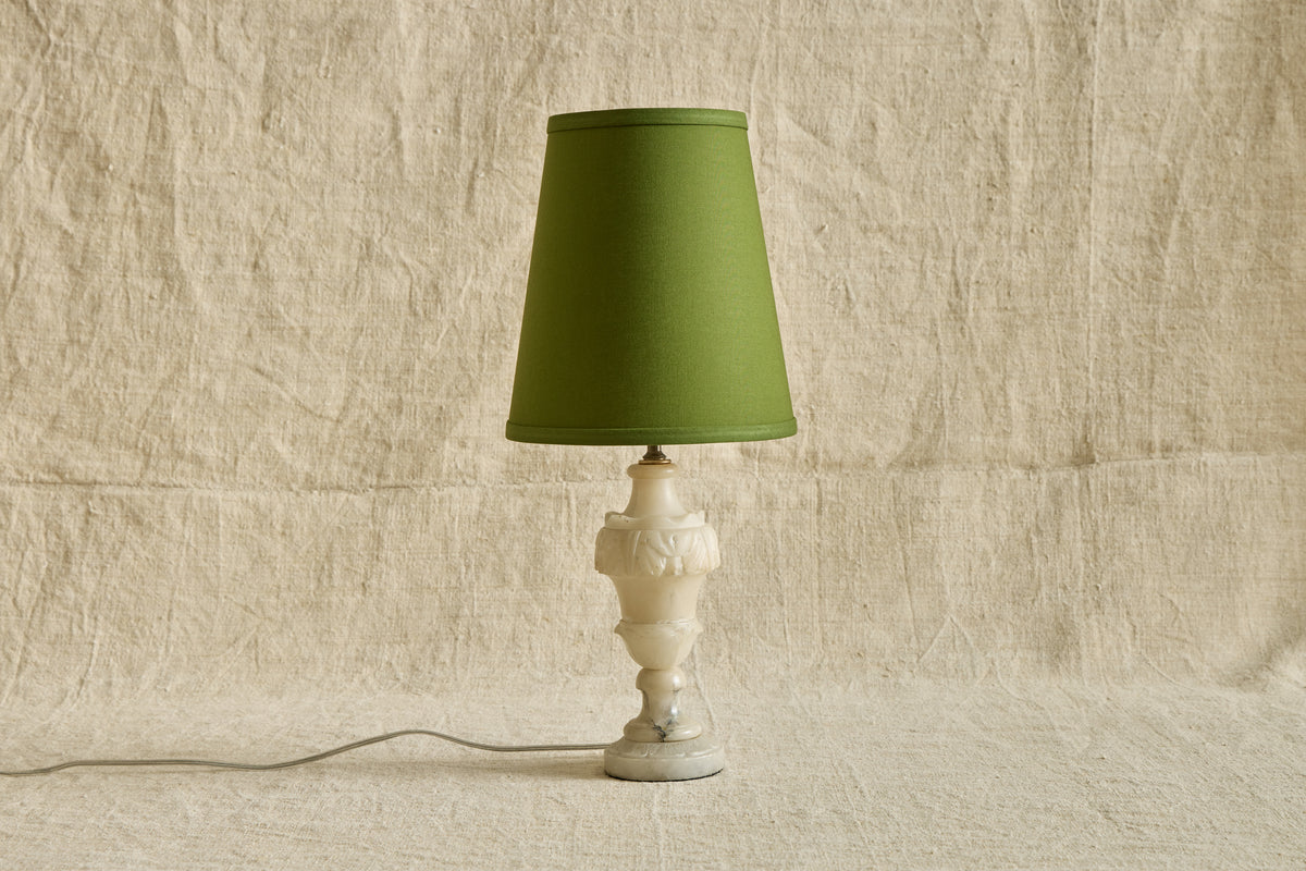 VTG CARVED ALABASTER TABLE LAMP