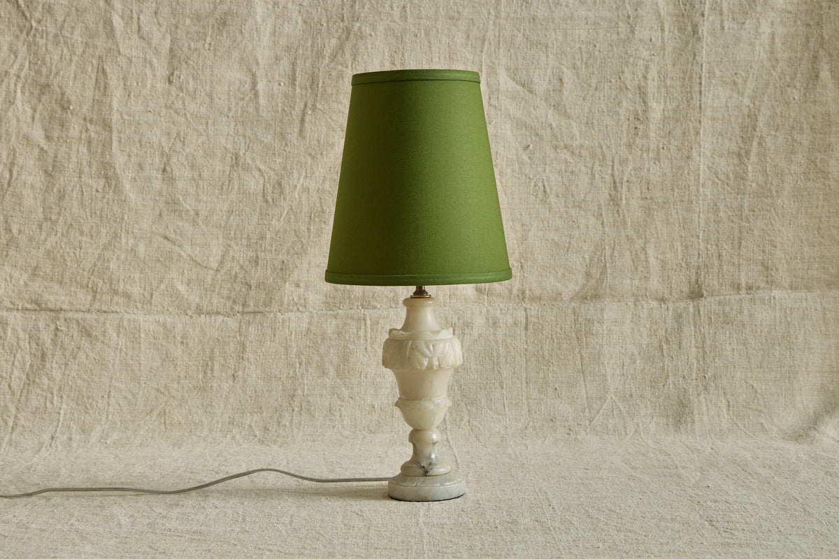 Carved Alabaster Table Lamp