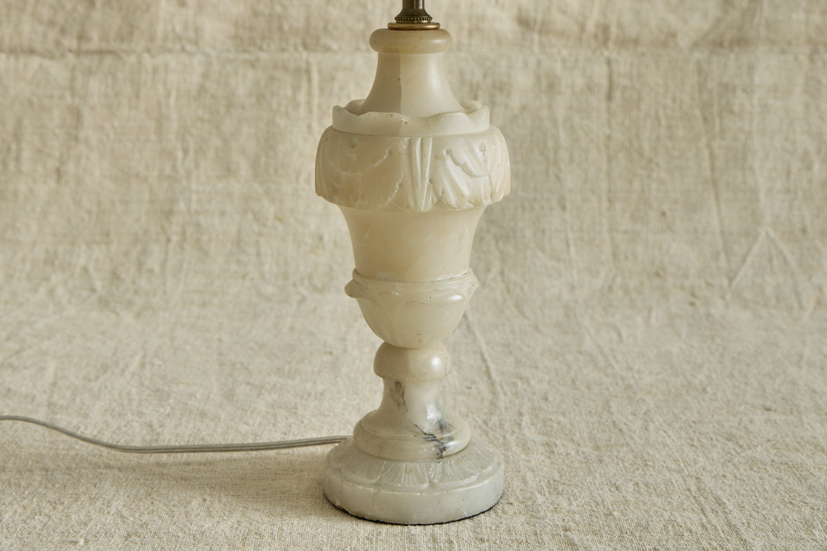 Carved Alabaster Table Lamp
