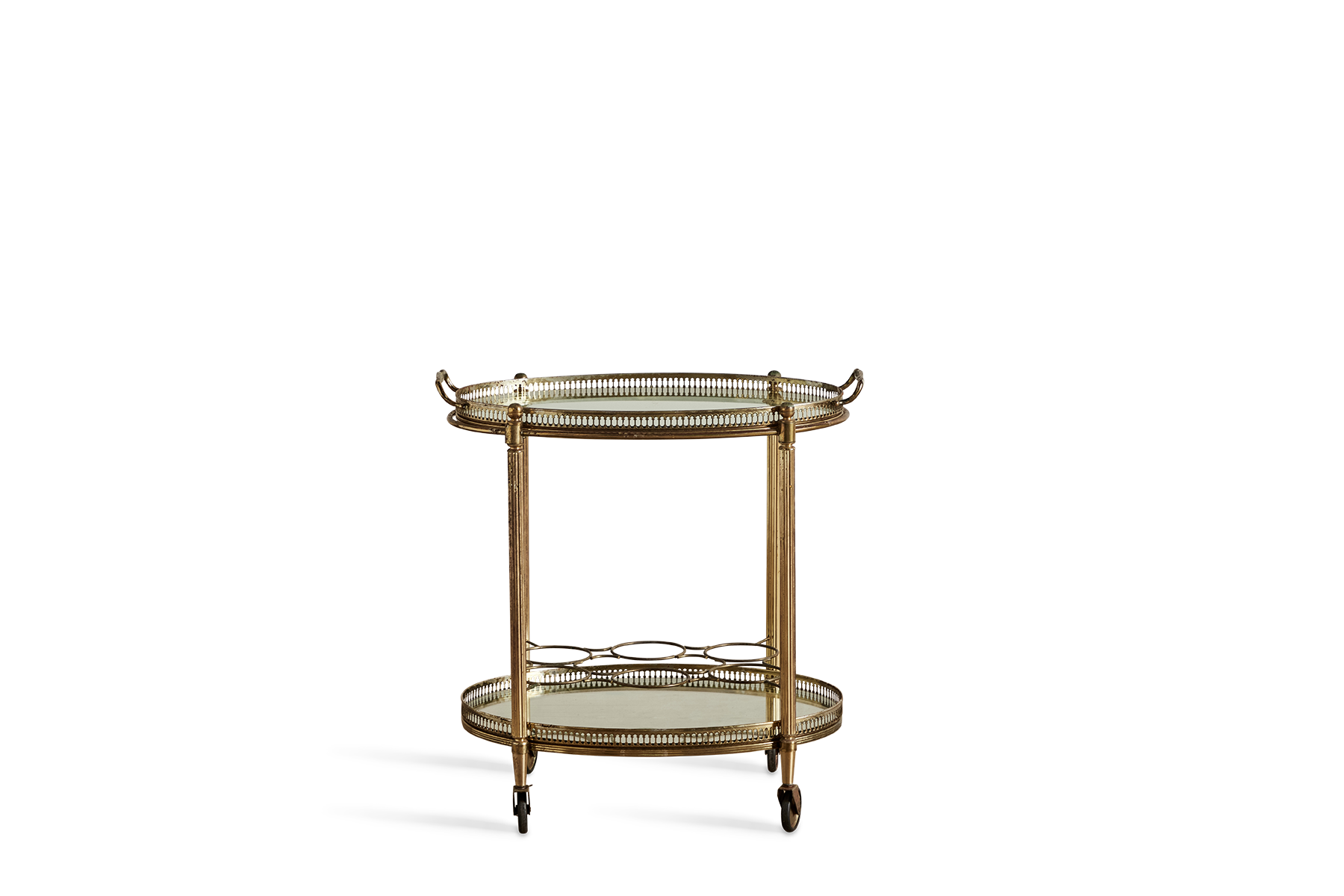 French Brass Oval Bar Cart Nickey Kehoe Inc.