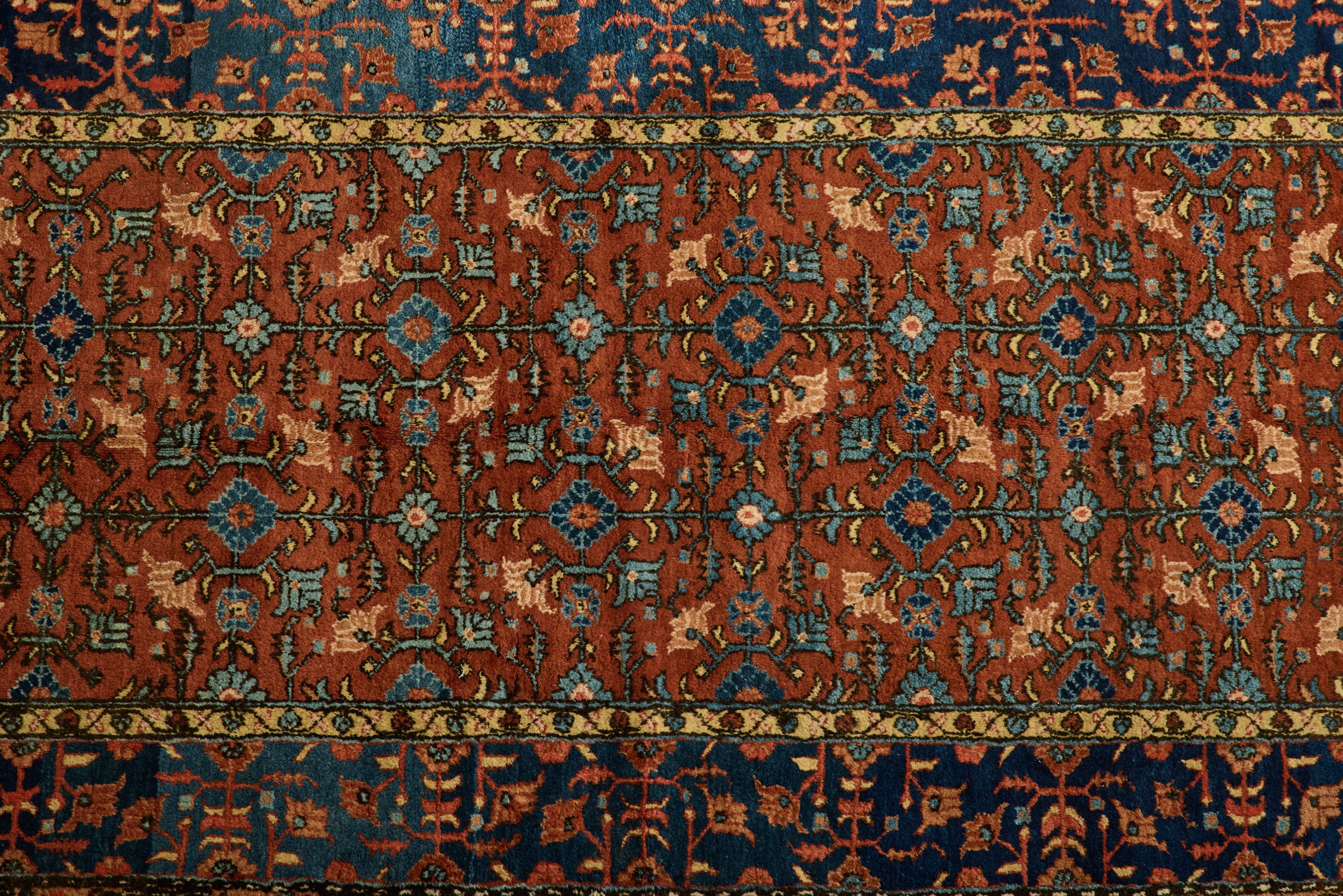 Blue & Red Persian Floral Rug 4’1 X 7’