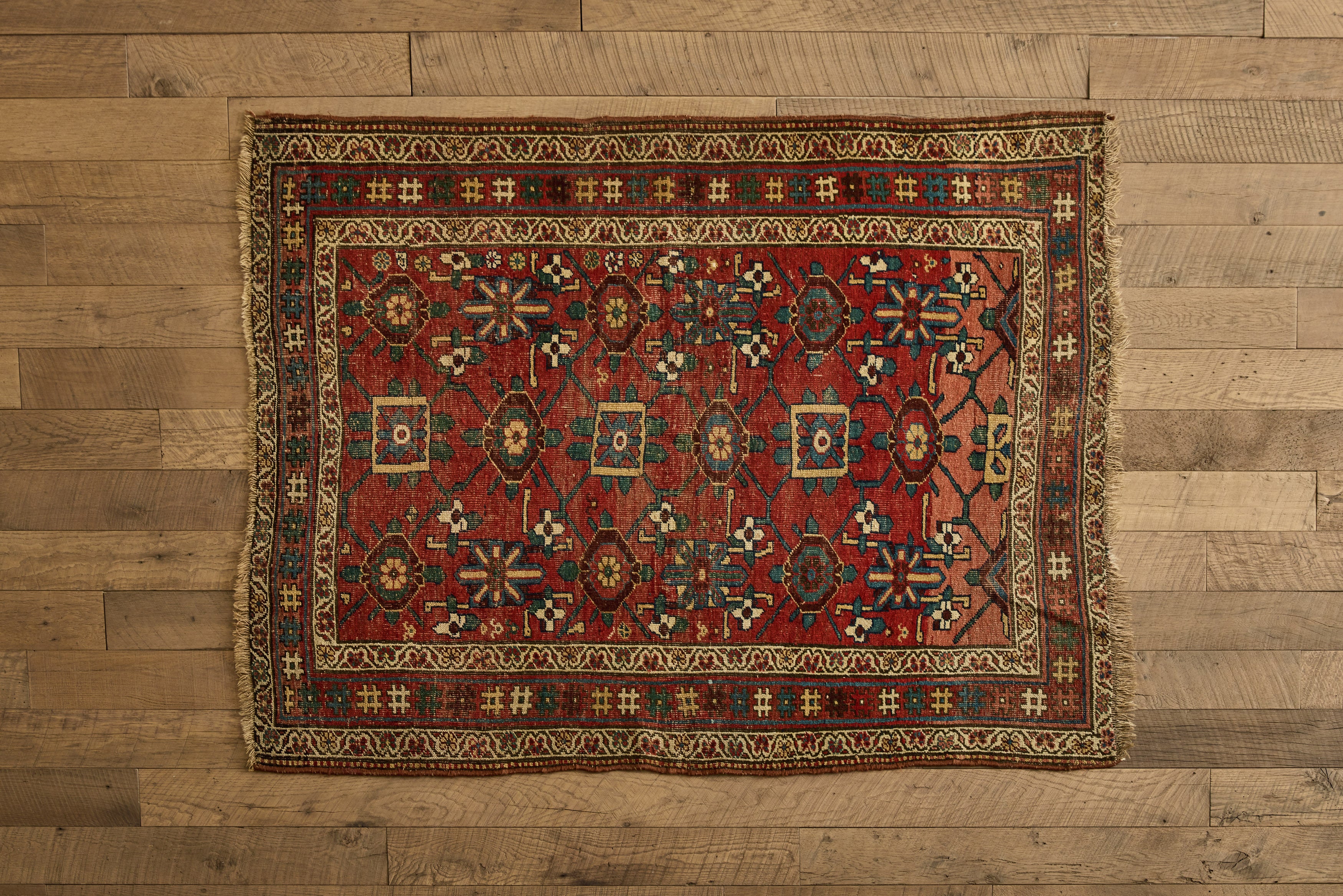 Red Floral Bidjar Rug 4'3 x 6'3