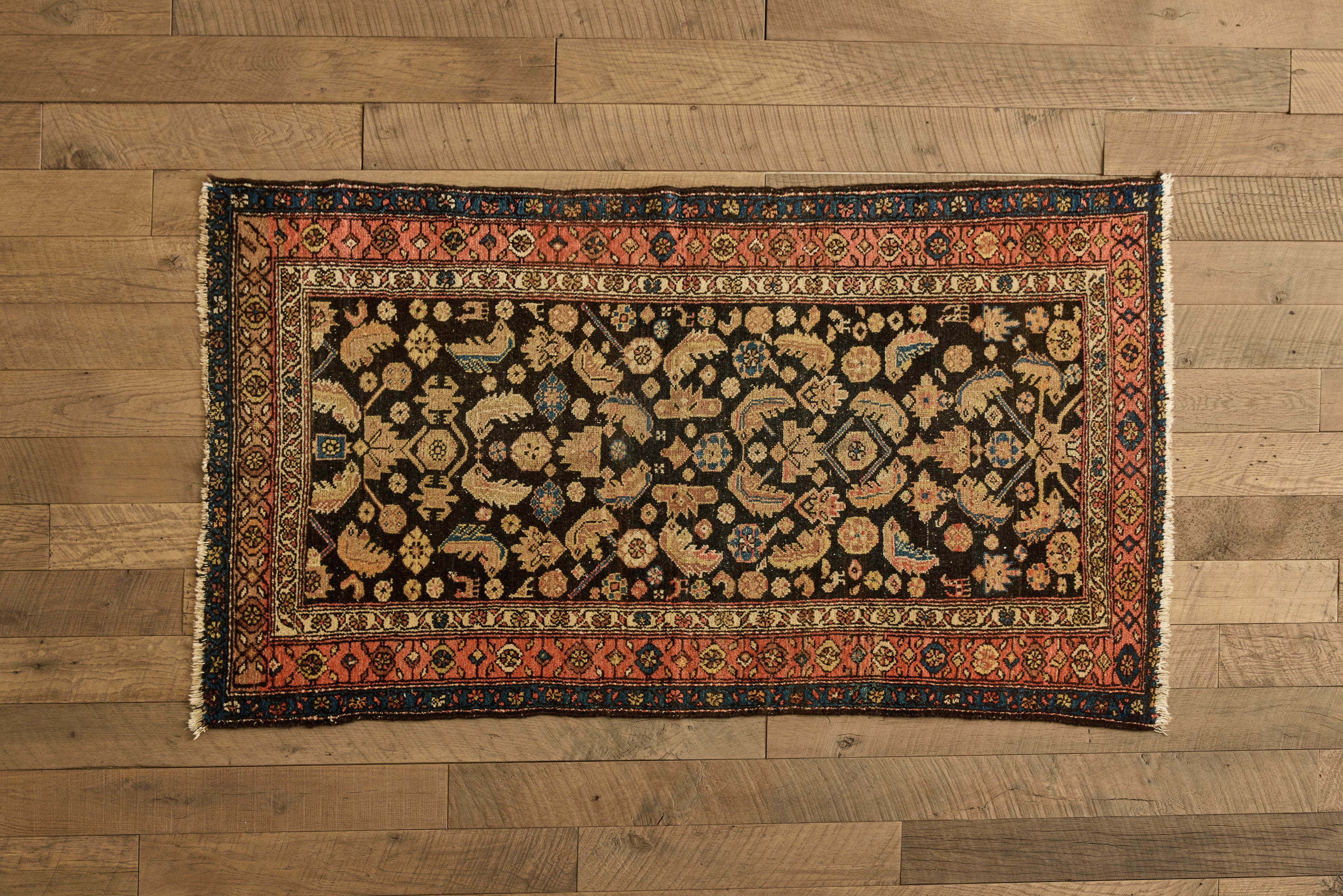 Navy Persian Kurdish Rug 3'6 x 6'2