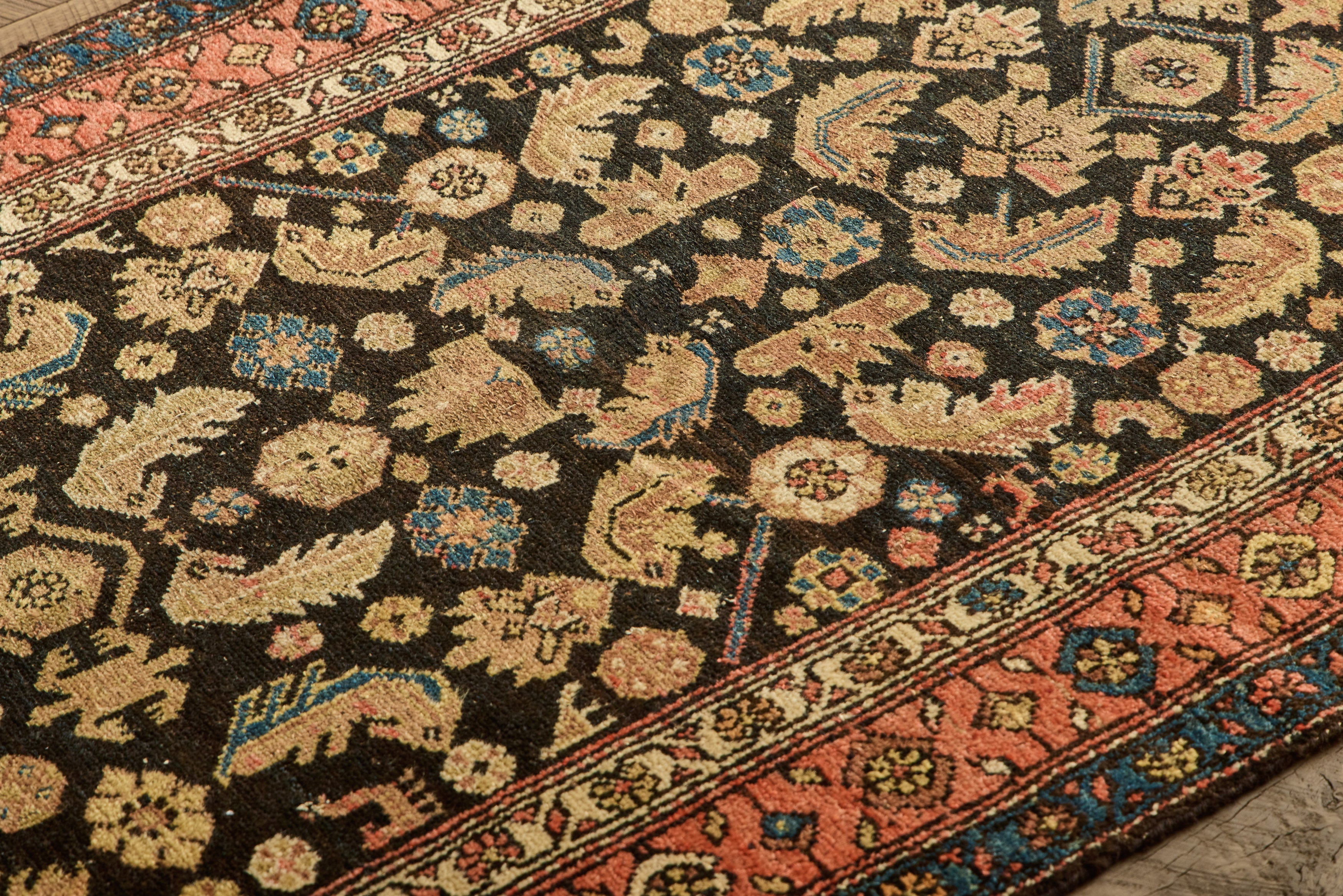 Navy Persian Kurdish Rug 3'6 x 6'2