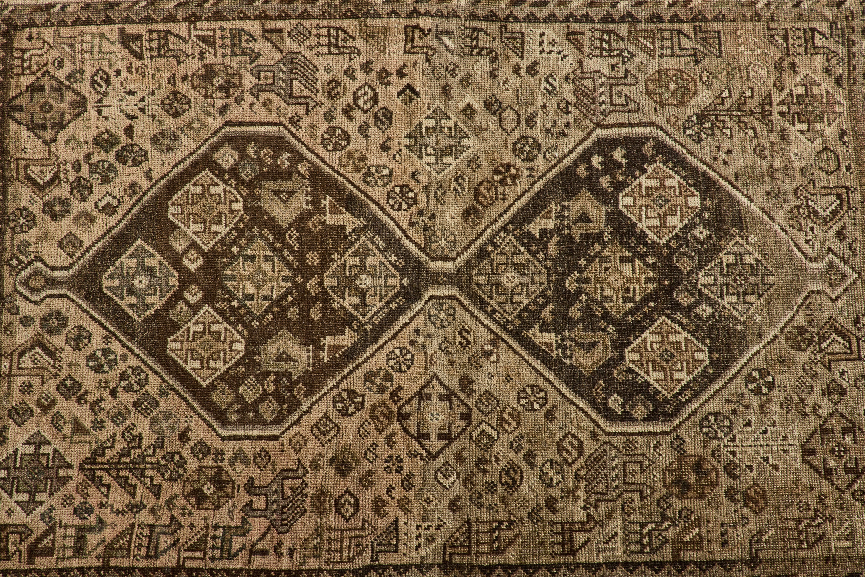 Brown Persian Shiraz Rug 3'9 x 5'1