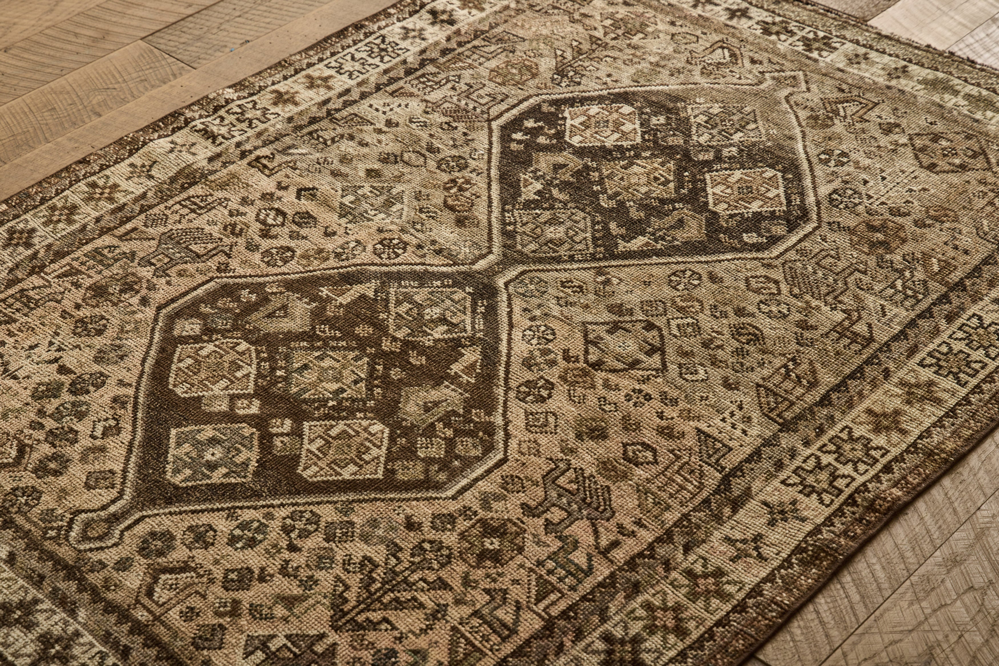 Brown Persian Shiraz Rug 3'9 x 5'1
