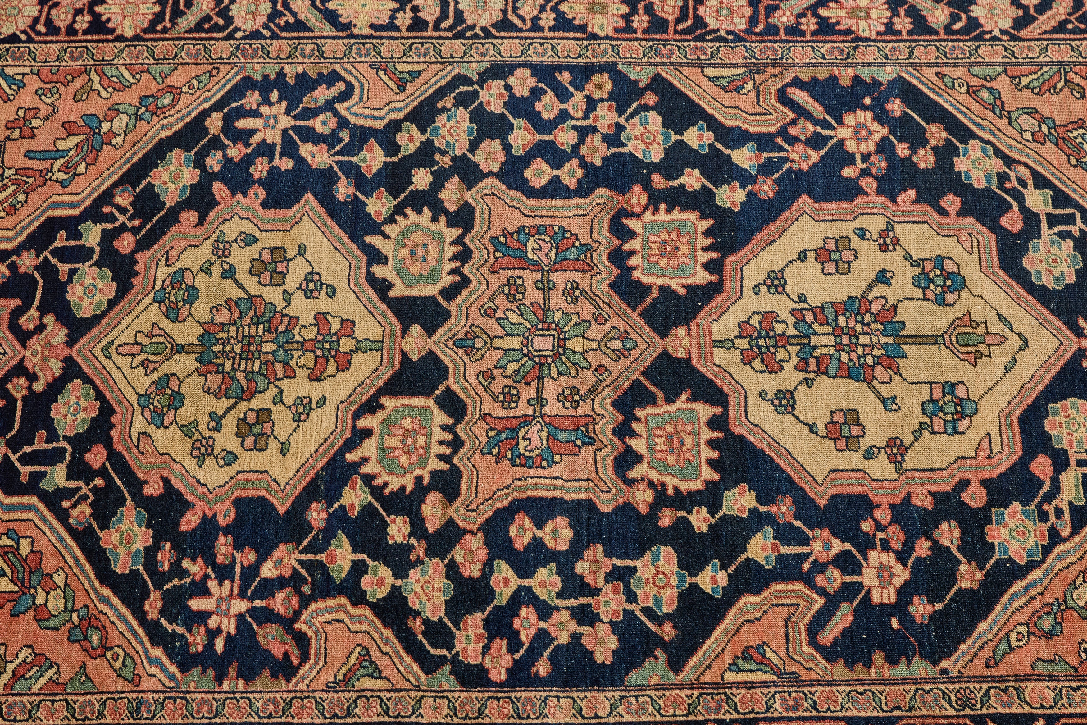 Persian Midnight & Blush Rug 4'2 X 6'9