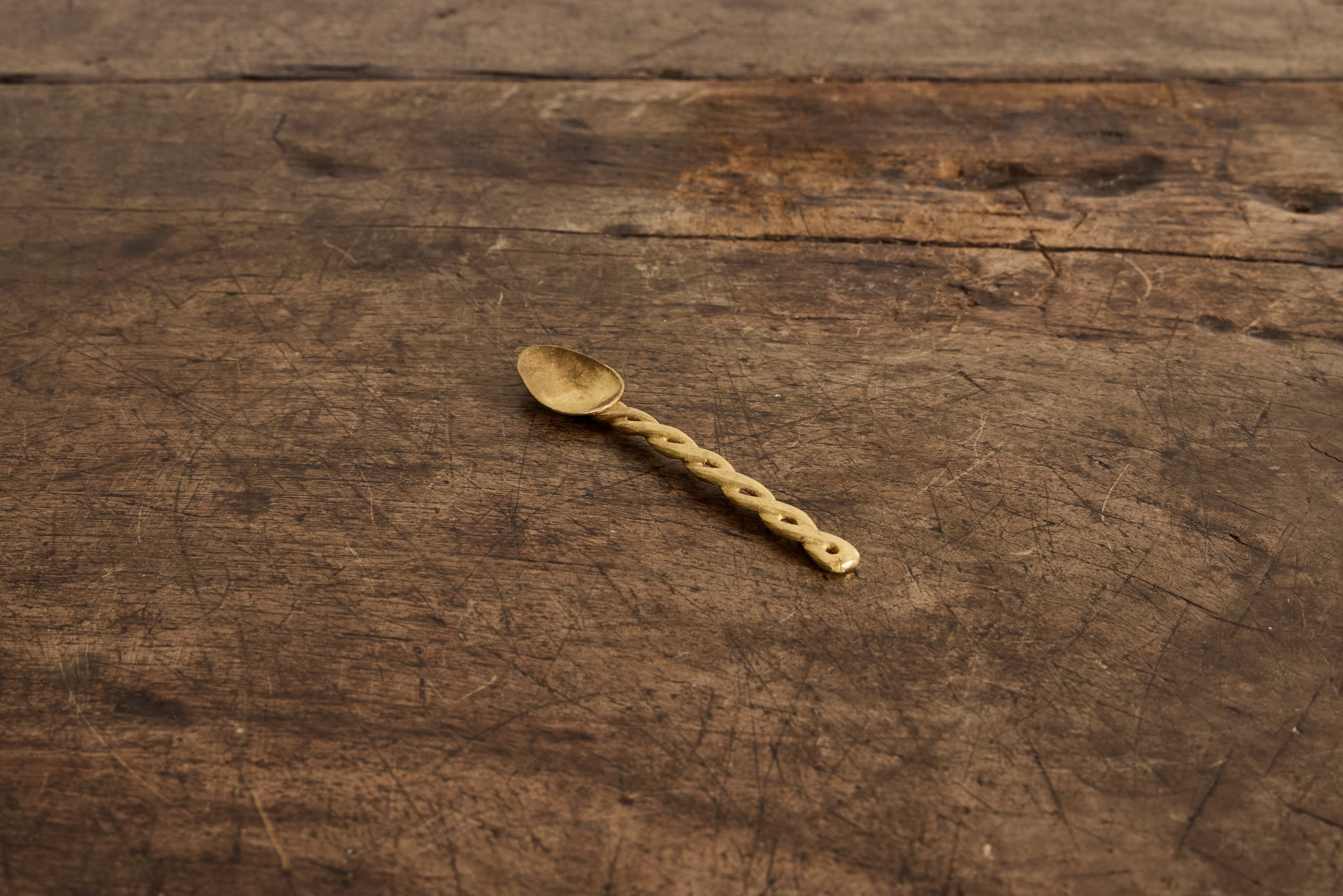 Brass Twisted Spoon
