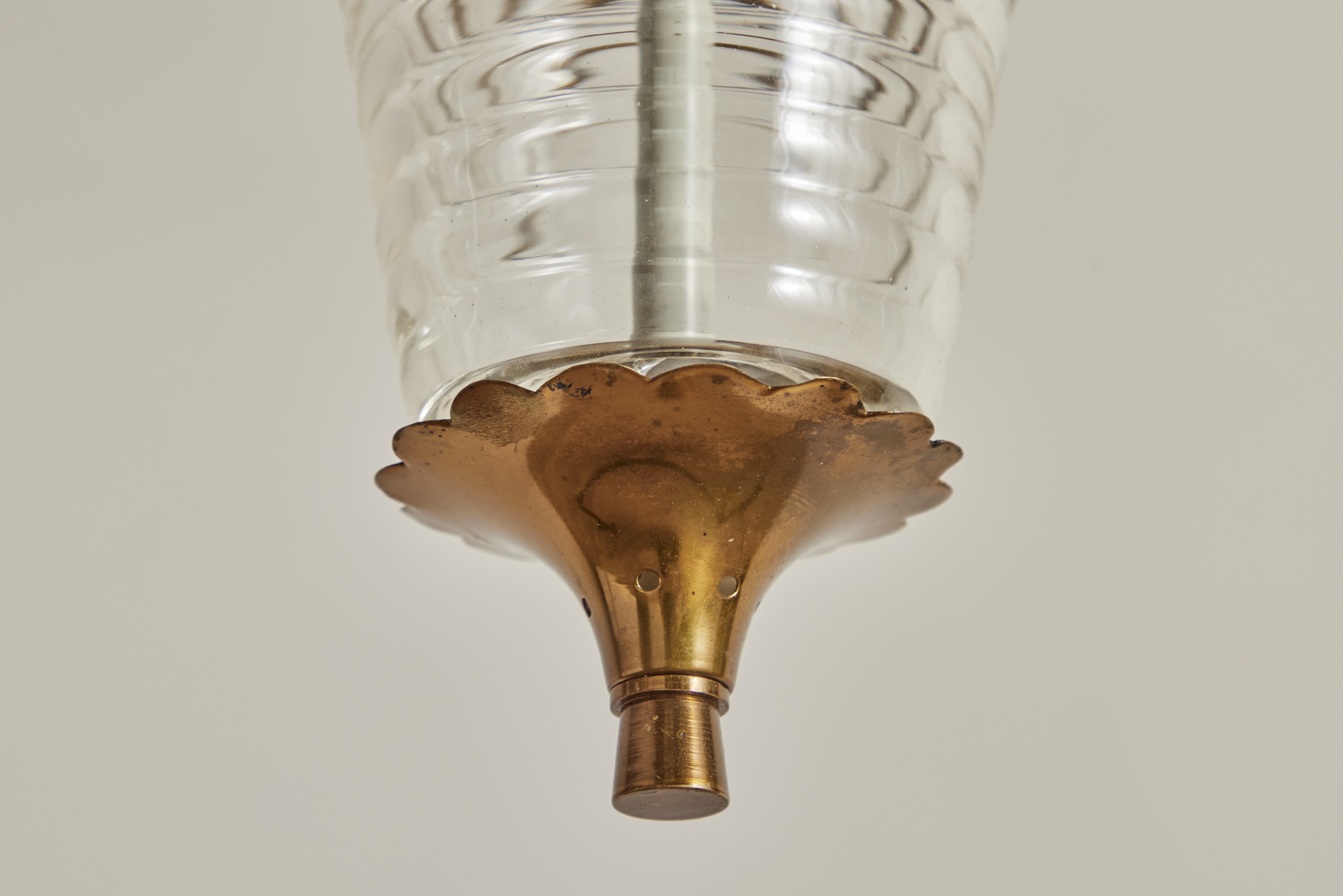 Italian Glass & Brass Pendant