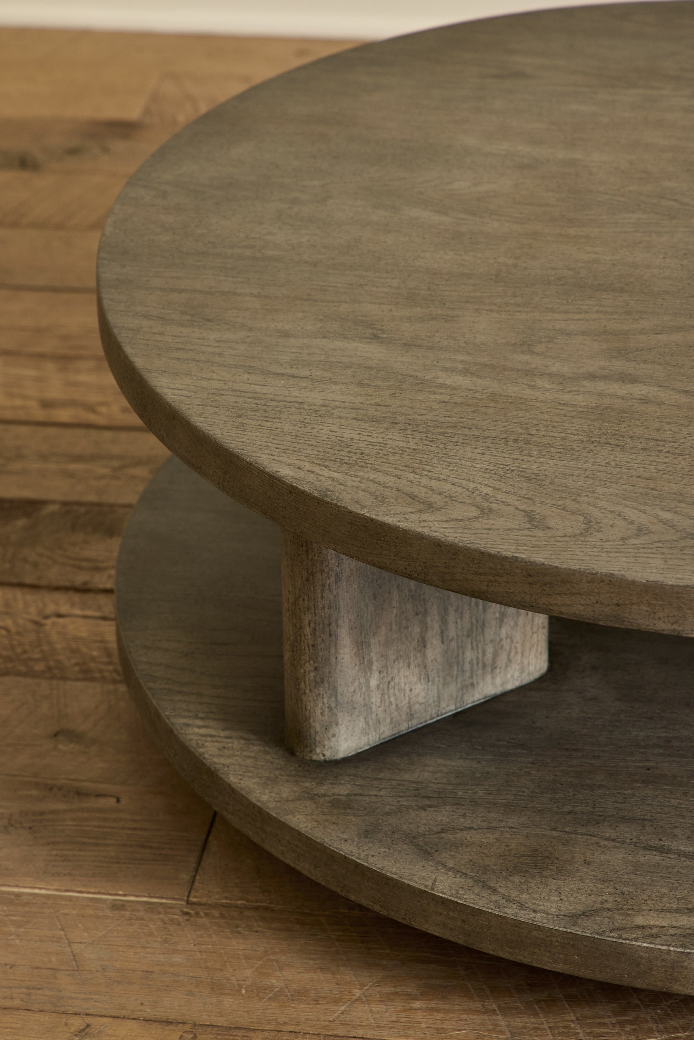 Round Shelf Coffee Table, 36"
