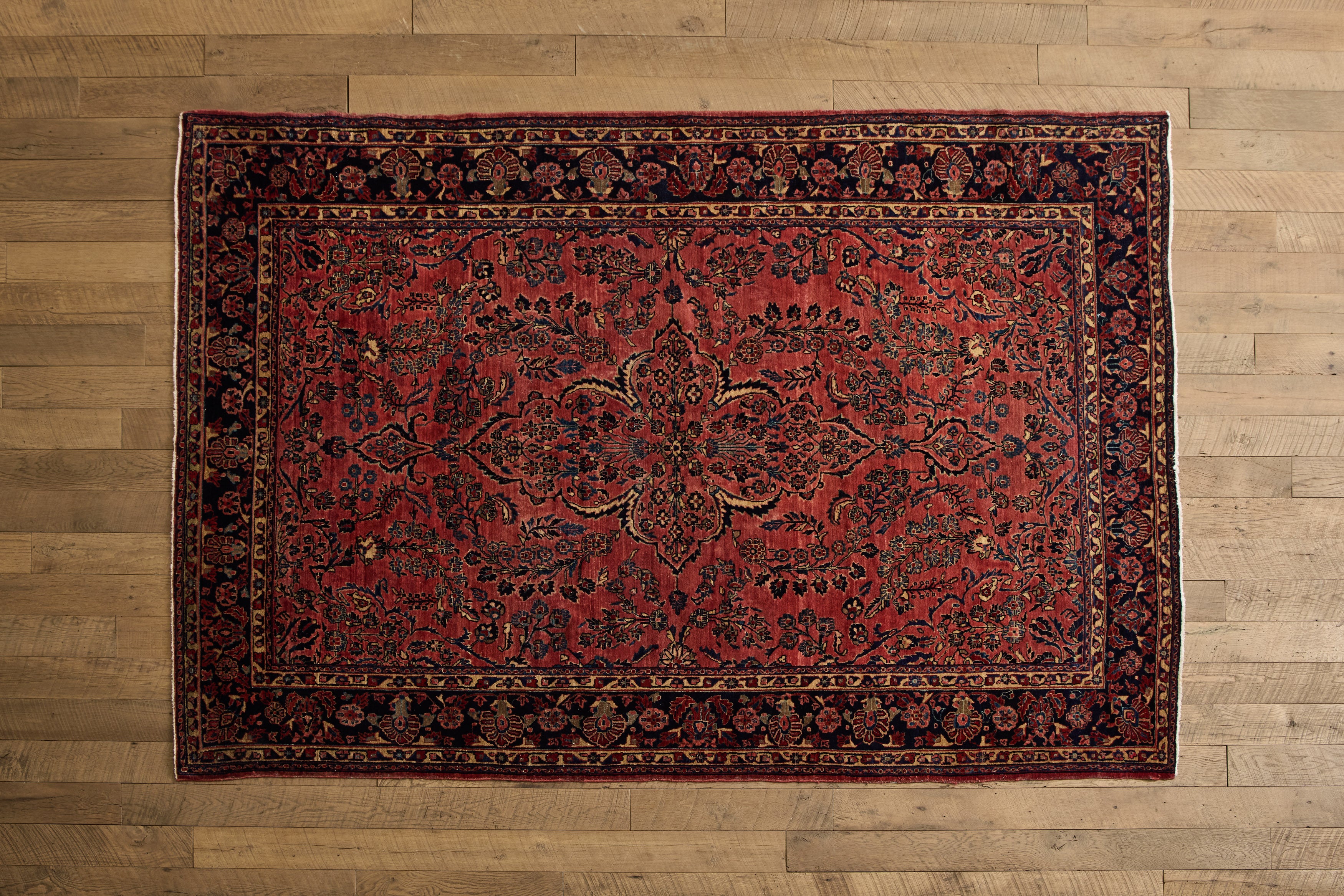 Rose Persian Sarouk Rug 6'9 X 9'10