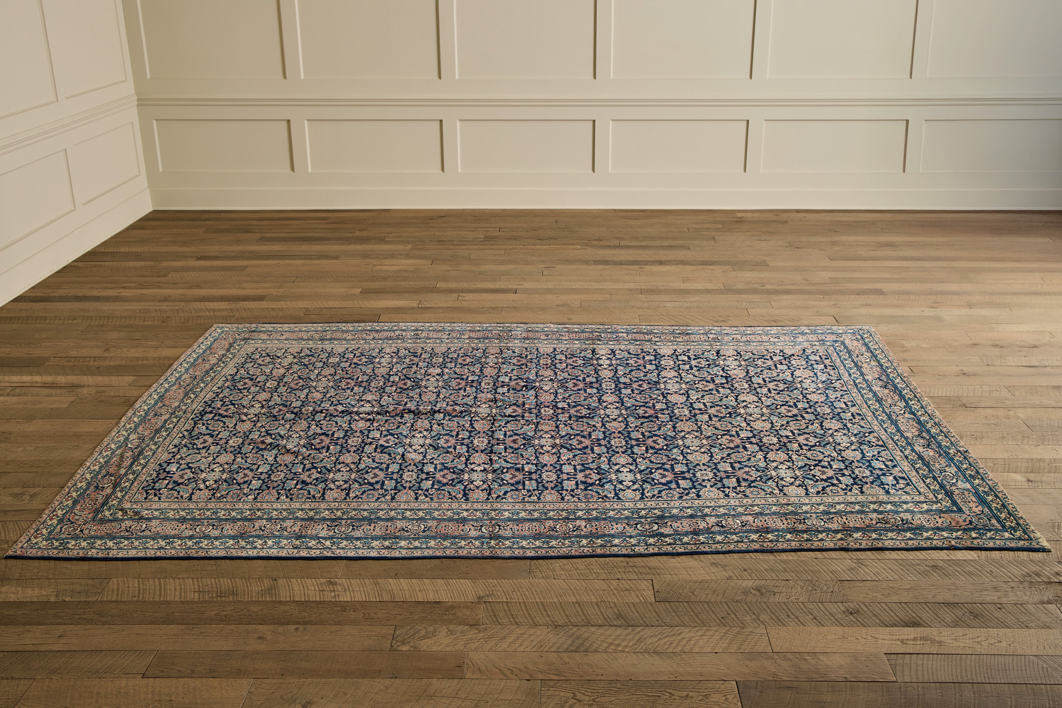 Blue Floral Mahal Rug 7'10 X 11'10