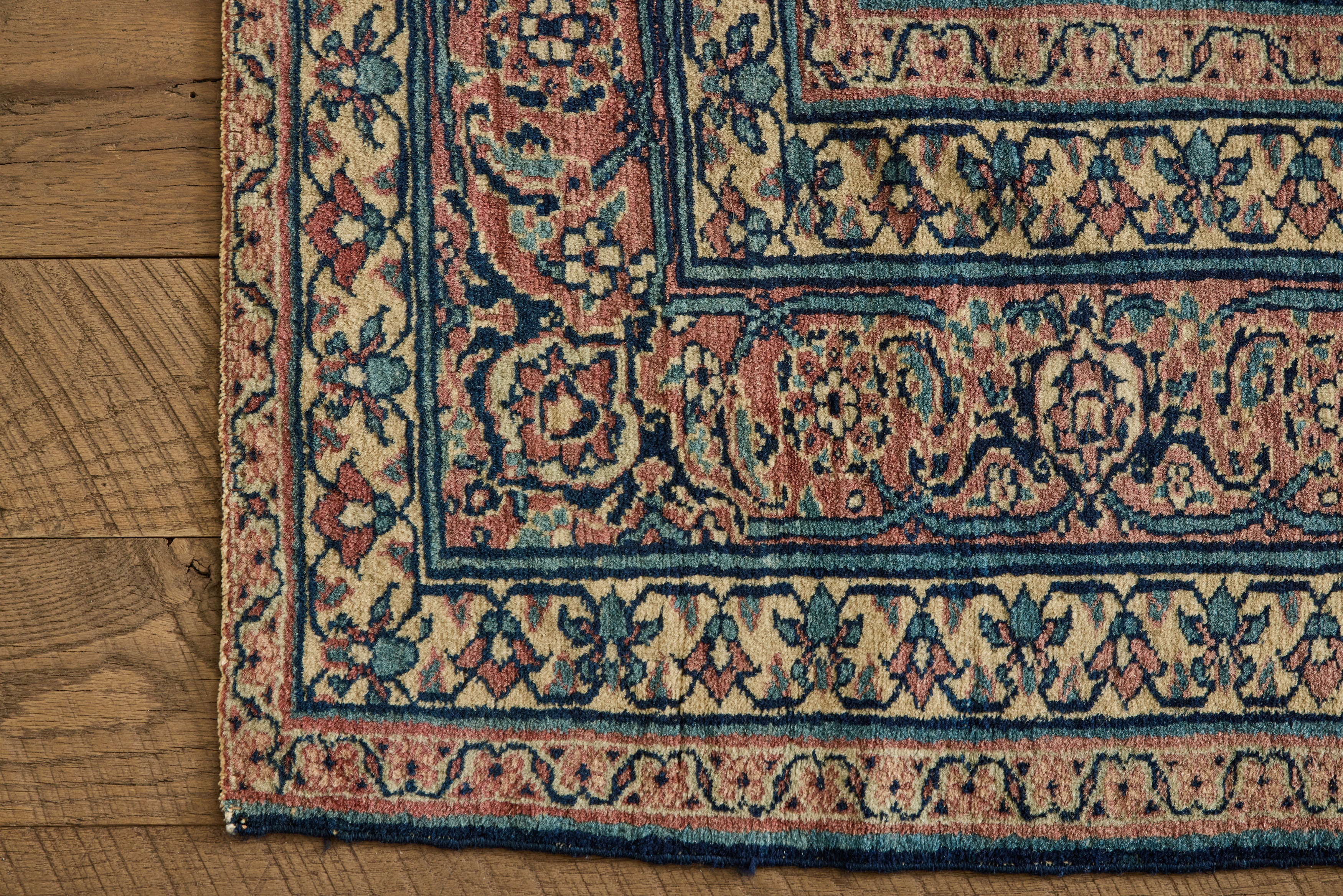 Blue Floral Mahal Rug 7'10 X 11'10