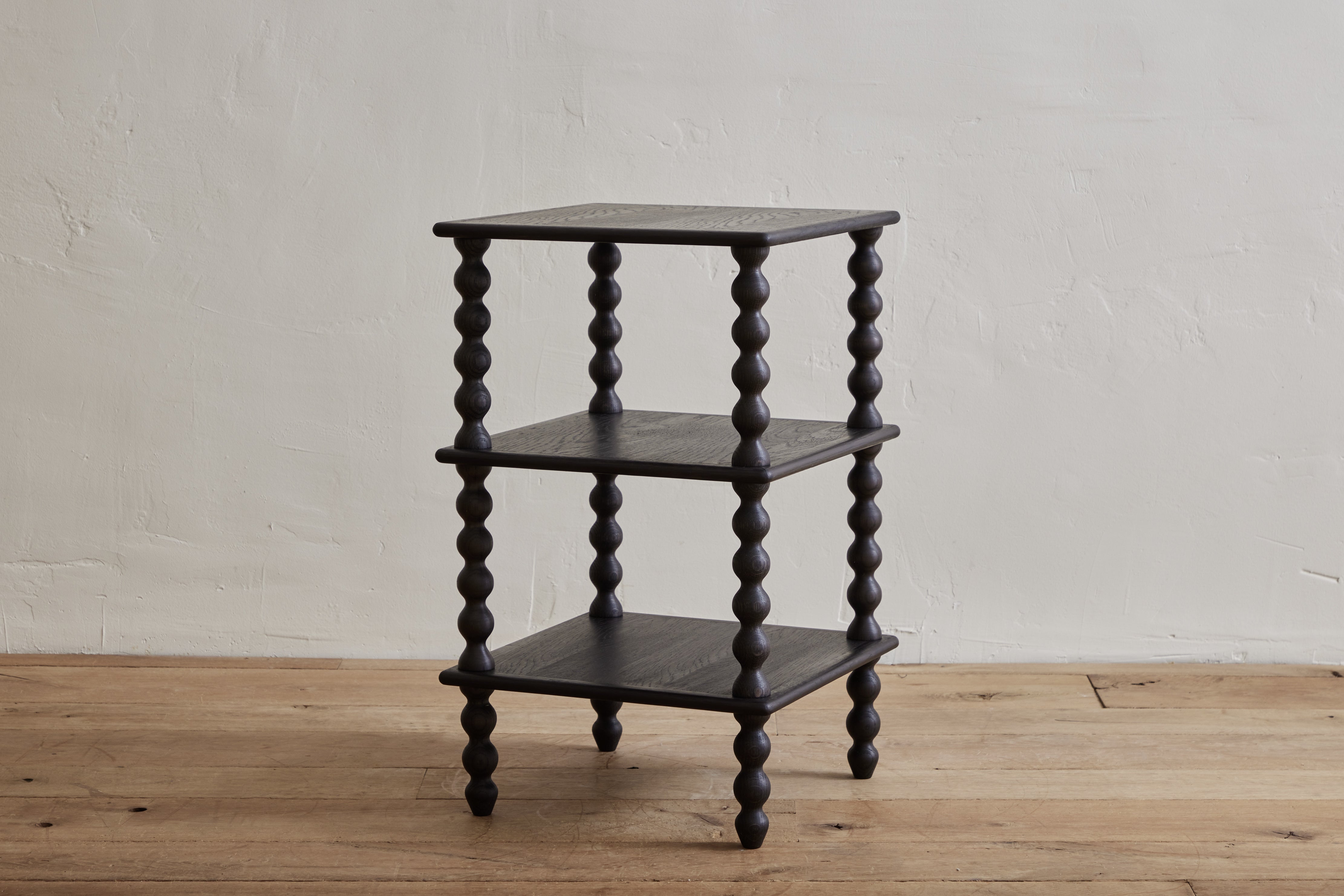 3-Tier Bobbin Side Table in Ebony