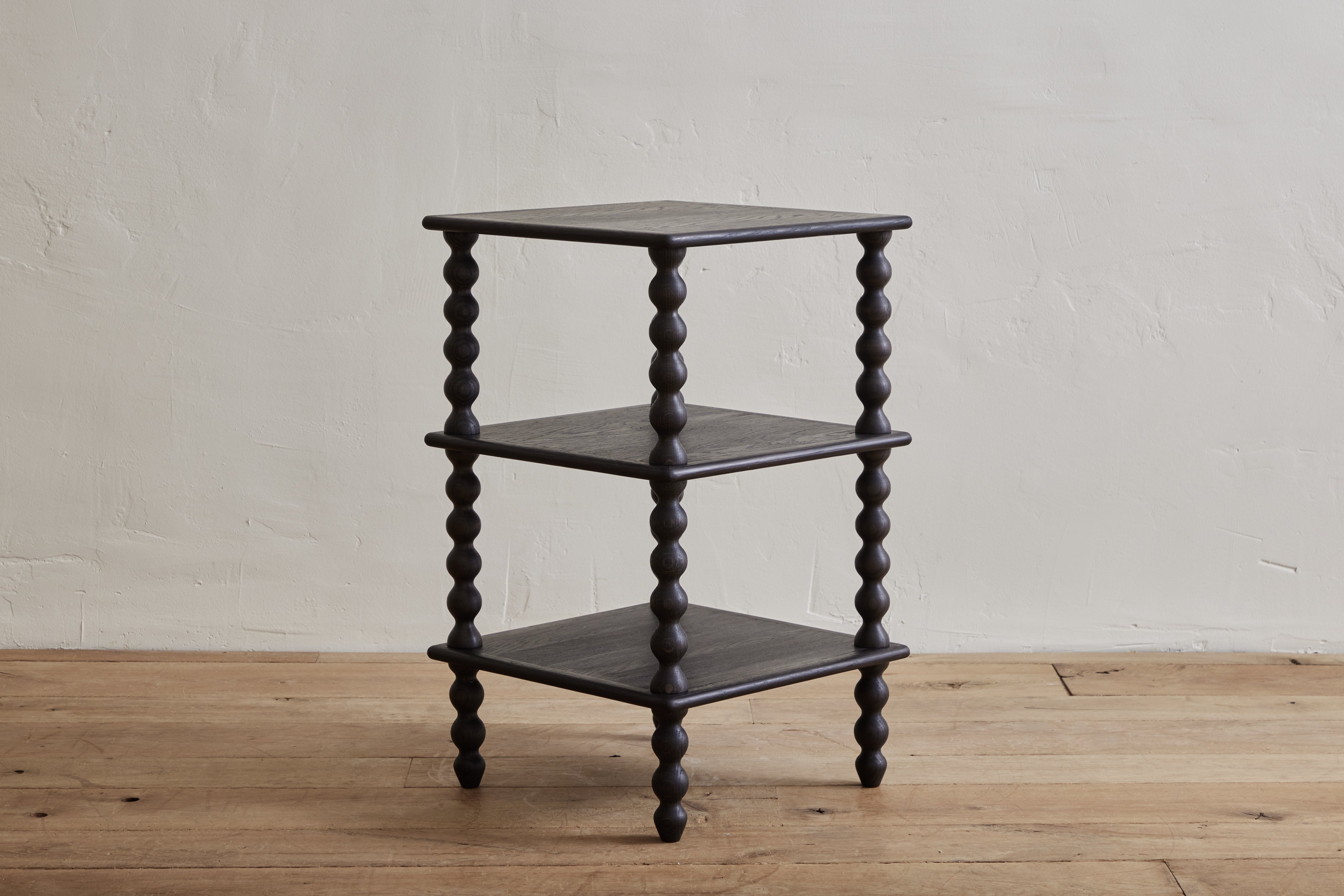3-Tier Bobbin Side Table in Ebony
