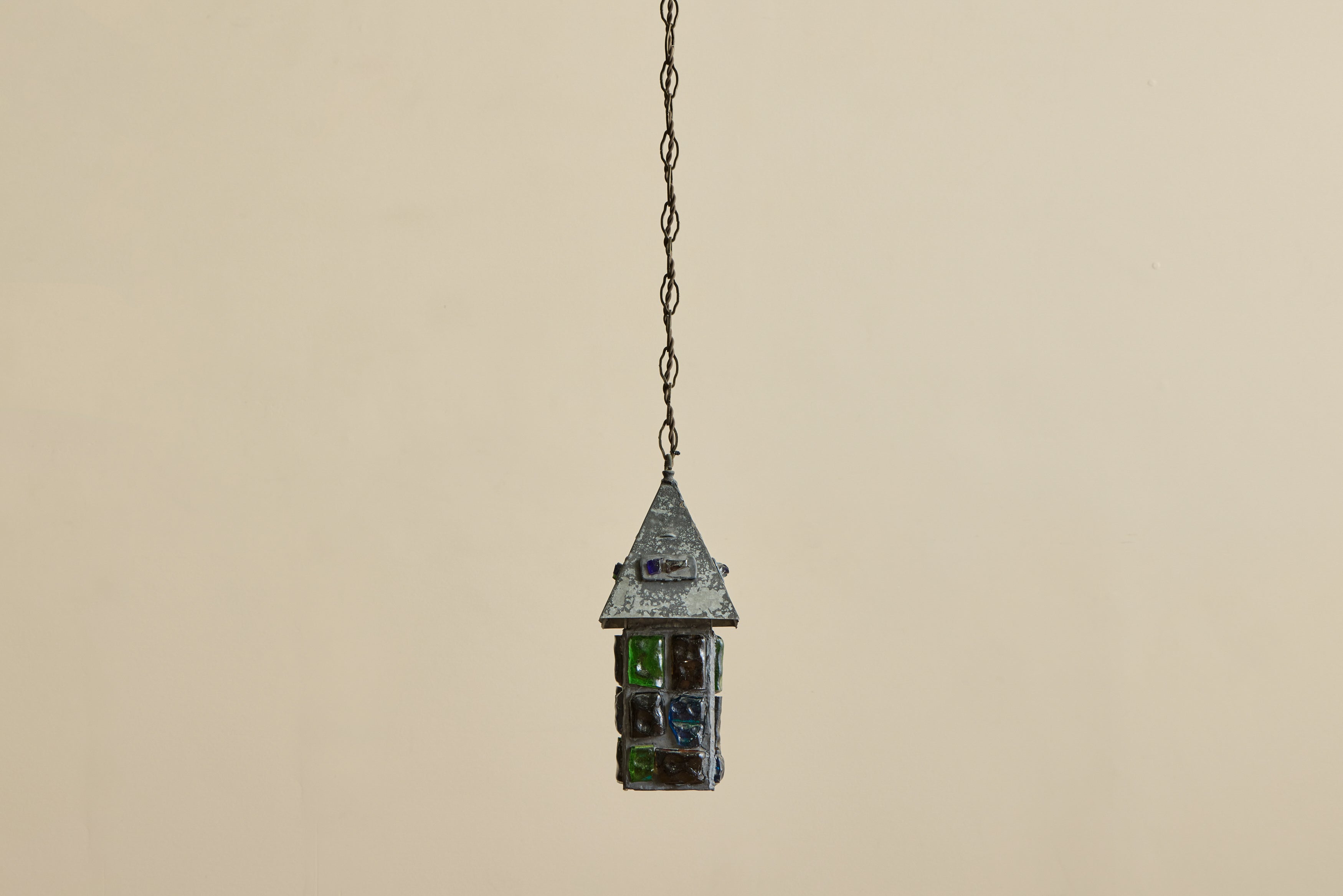 Brutalist Colored Glass Lantern