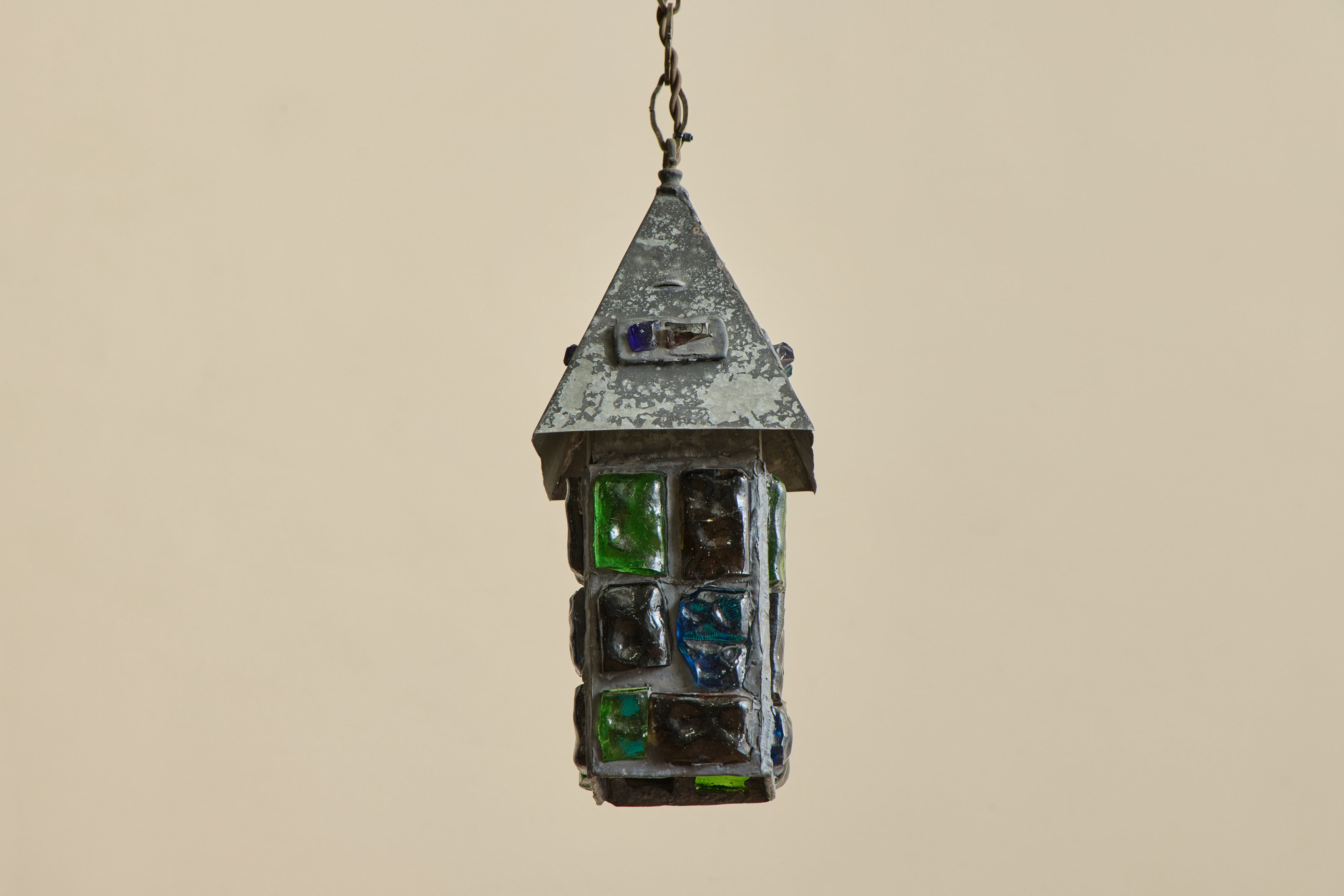 Brutalist Colored Glass Lantern