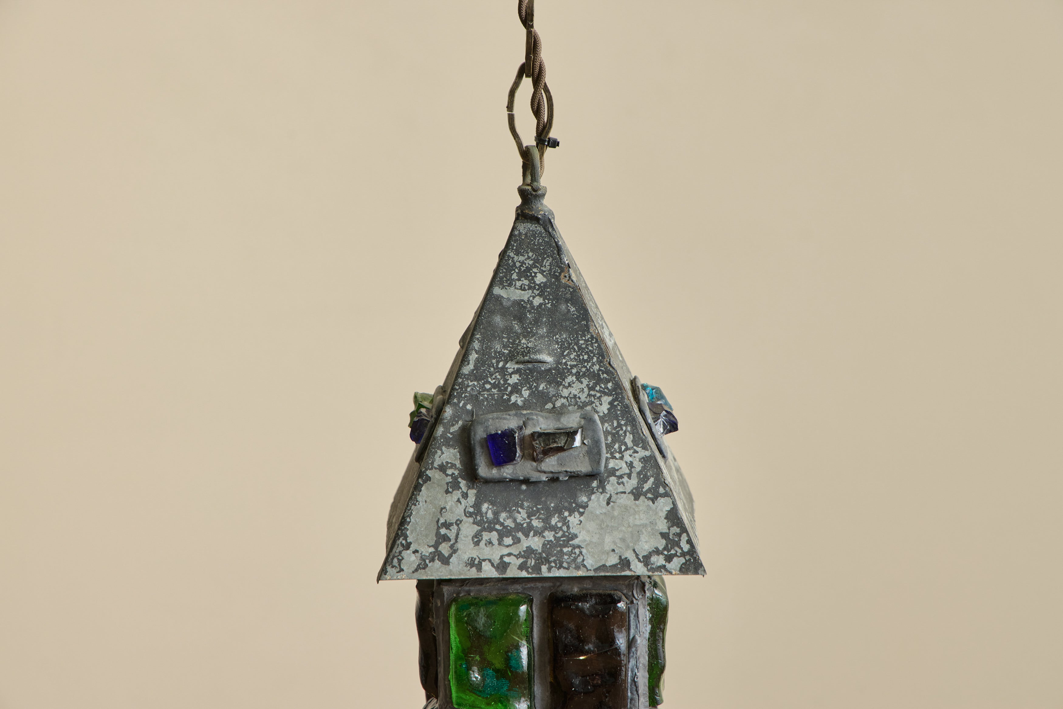 Brutalist Colored Glass Lantern
