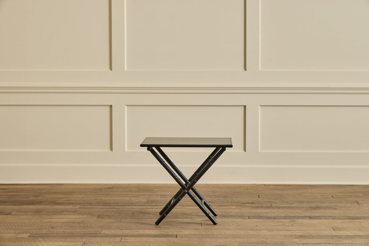 Black Faux Bamboo Side Table