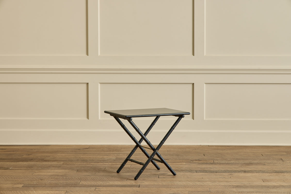 Black Faux Bamboo Side Table