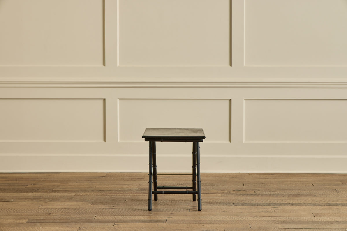 Black Faux Bamboo Side Table