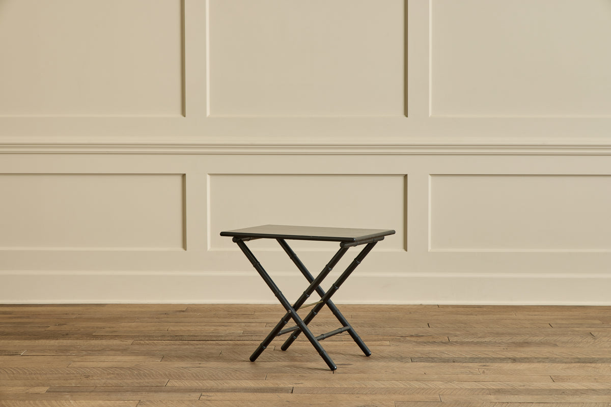 Black Faux Bamboo Side Table