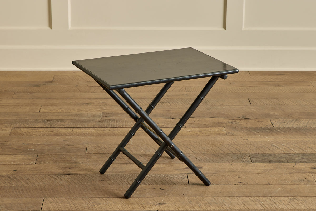 Black Faux Bamboo Side Table