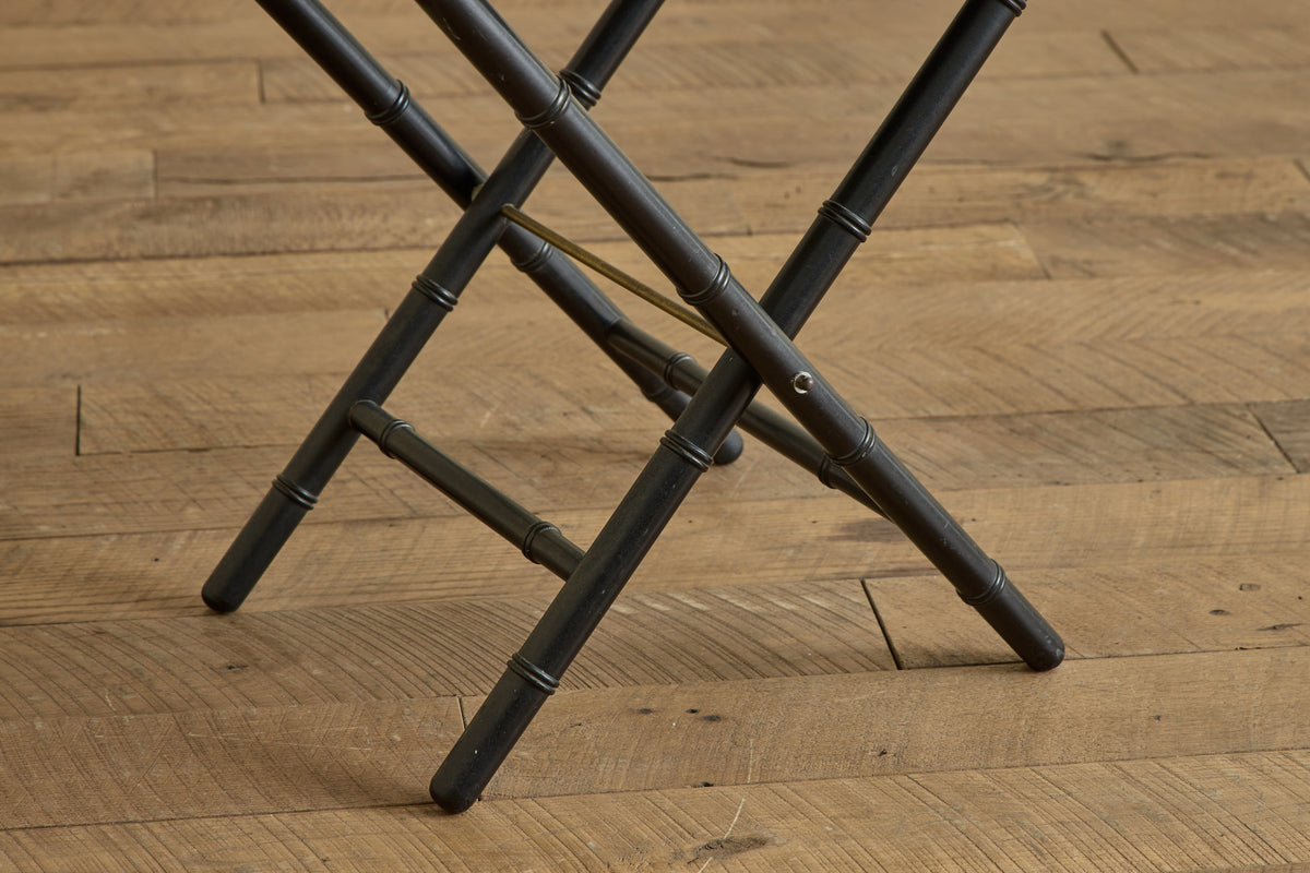 Black Faux Bamboo Side Table