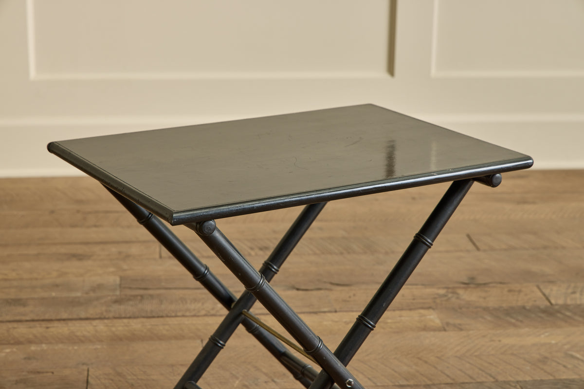 Black Faux Bamboo Side Table