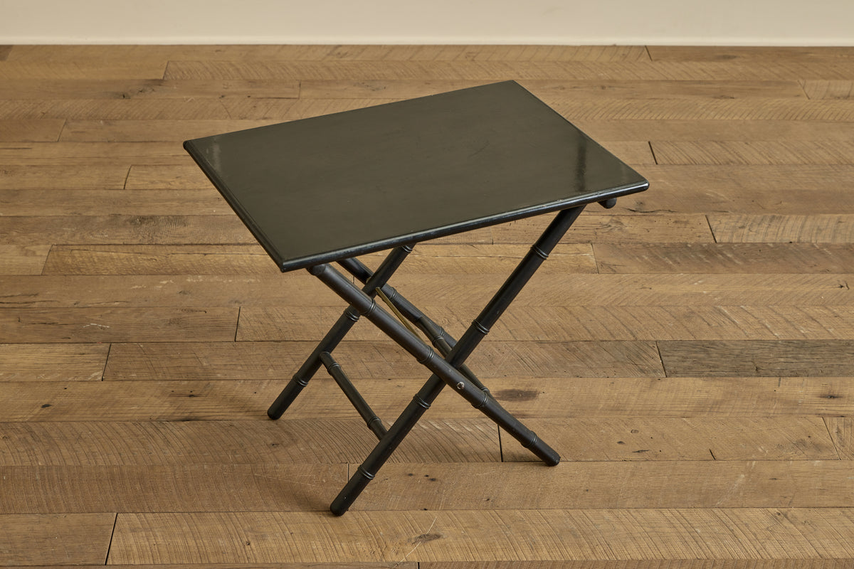 Black Faux Bamboo Side Table