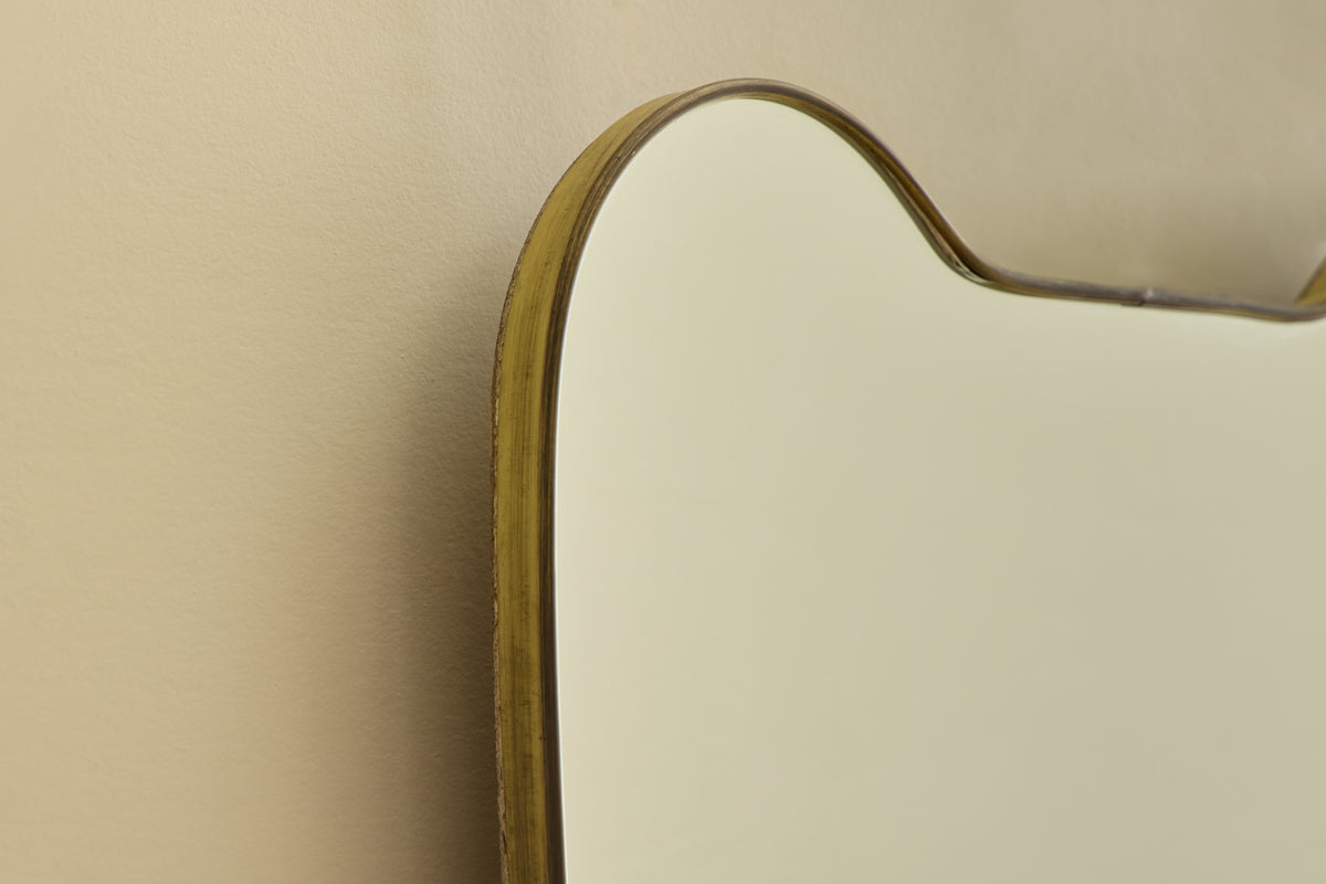 Italian Brass Shield Mirror No. 2