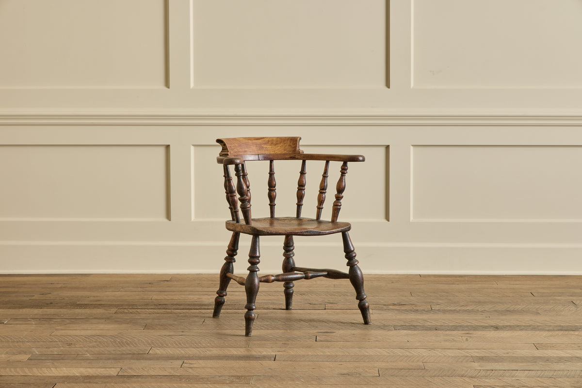 Pair of Elm Wood Side Chairs