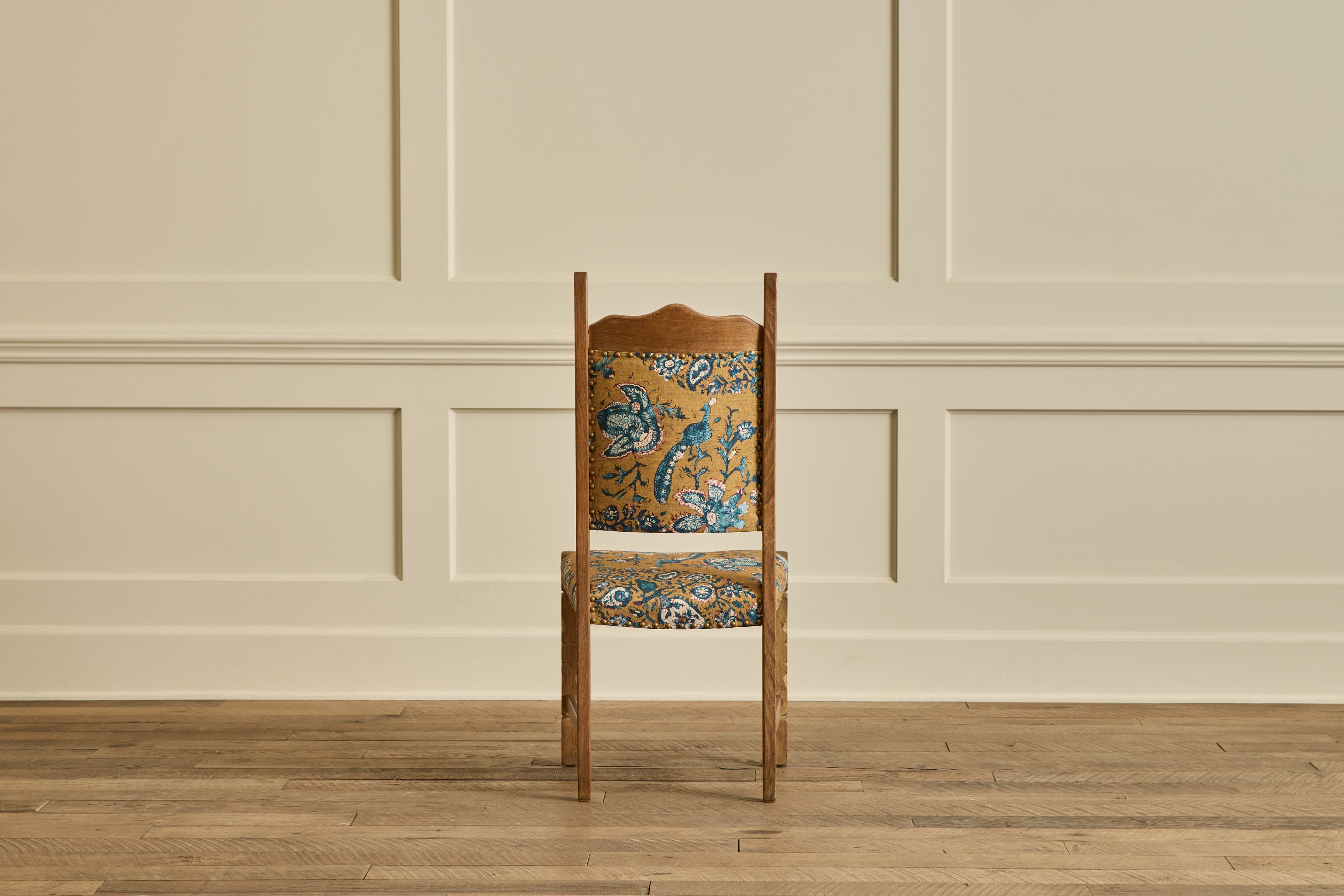 Pair of Carved Oak Side Chairs