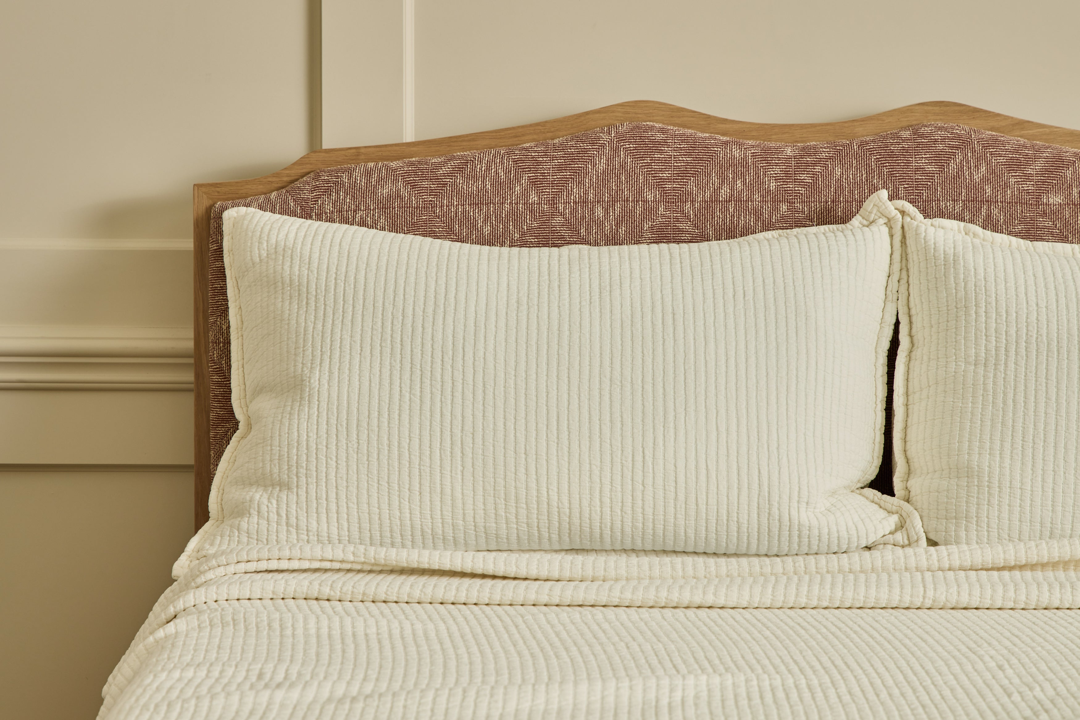 Hudson Ribbed Sham in Cream