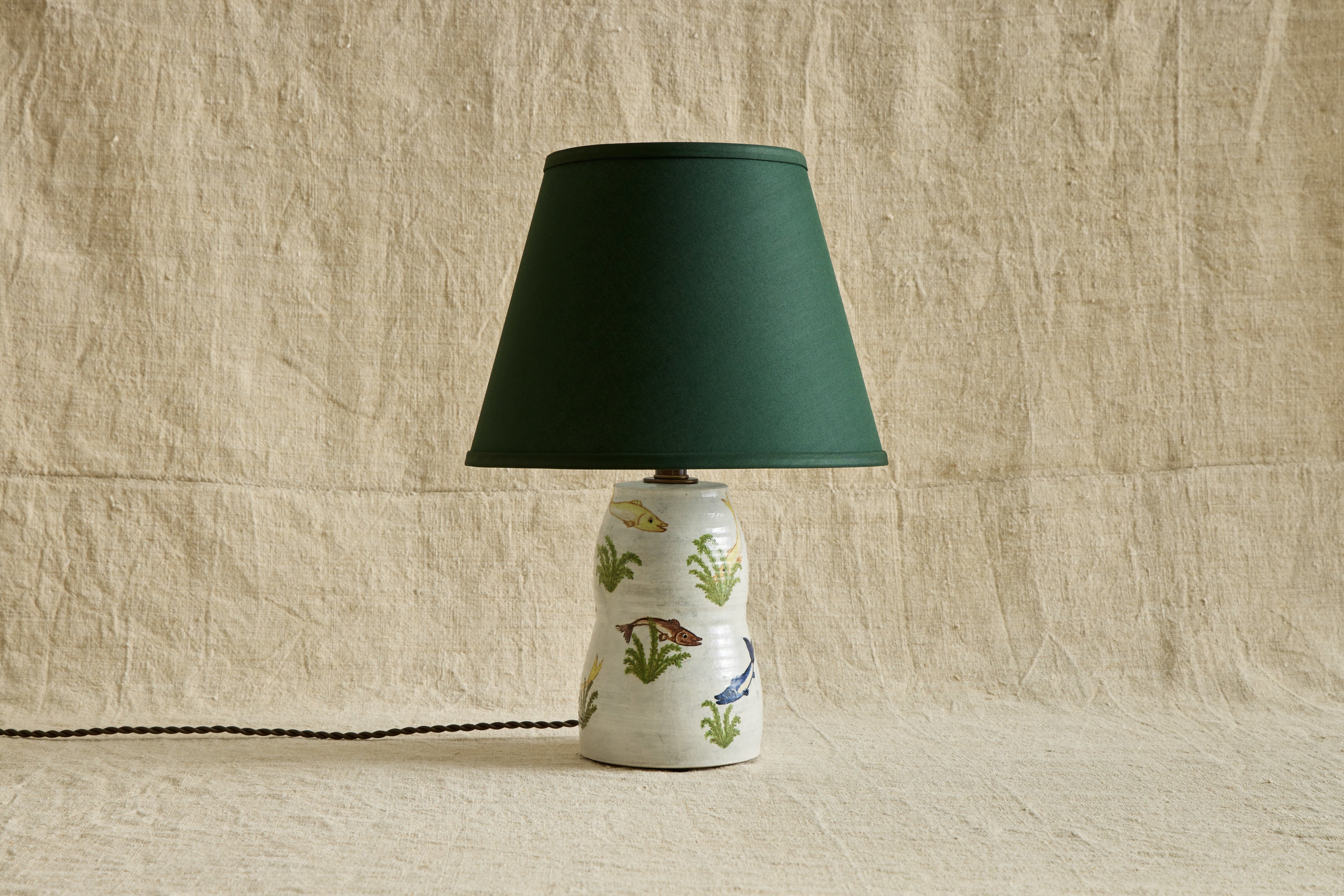 Shown with Green Linen Lampshade
