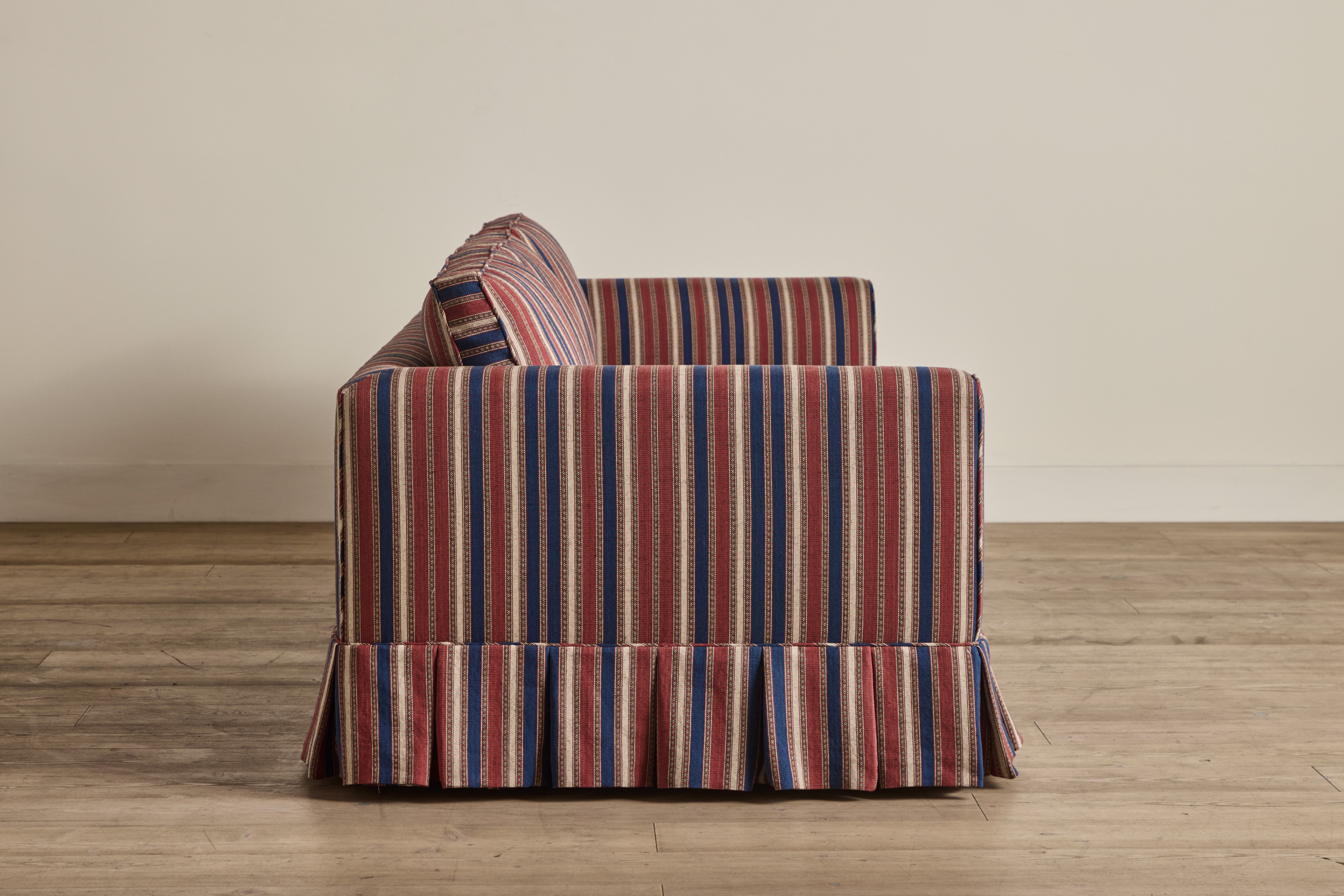 Shown in Customer's Own Material (Susan Deliss, Simit Red Indigo Cream and Natural Oak), 98 In.