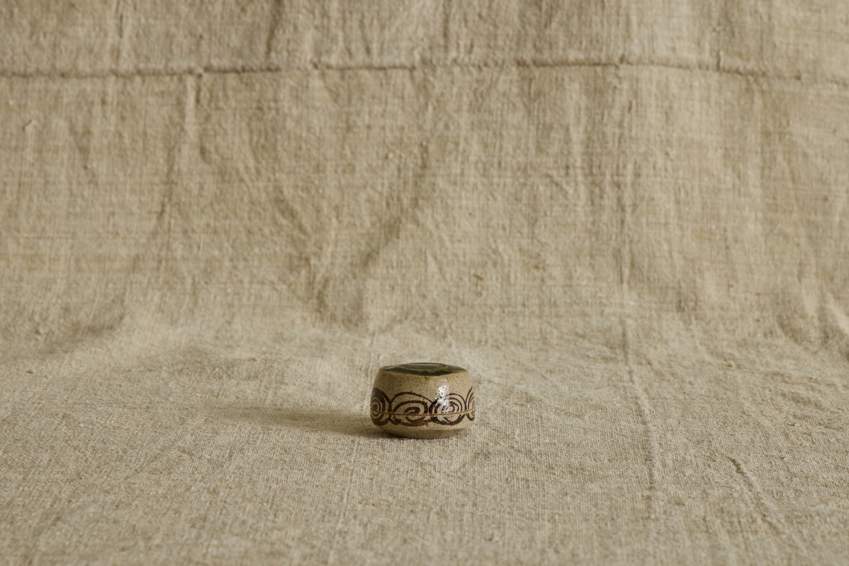 Ceramic Oribe Kogo, Incense Holder
