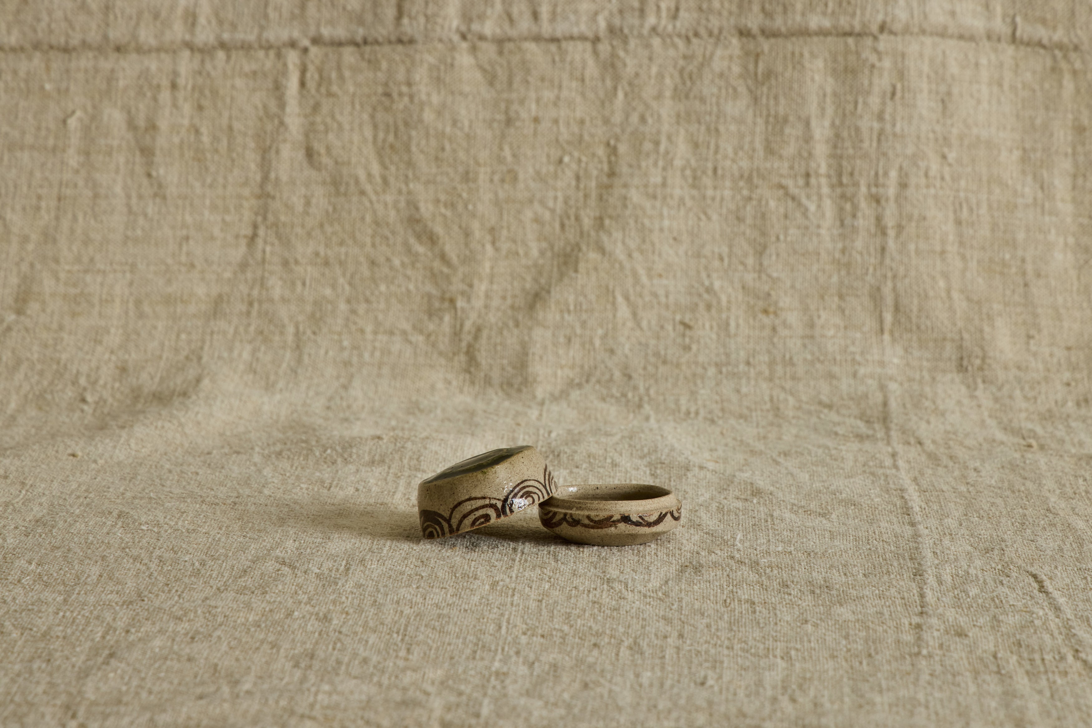 Ceramic Oribe Kogo, Incense Holder