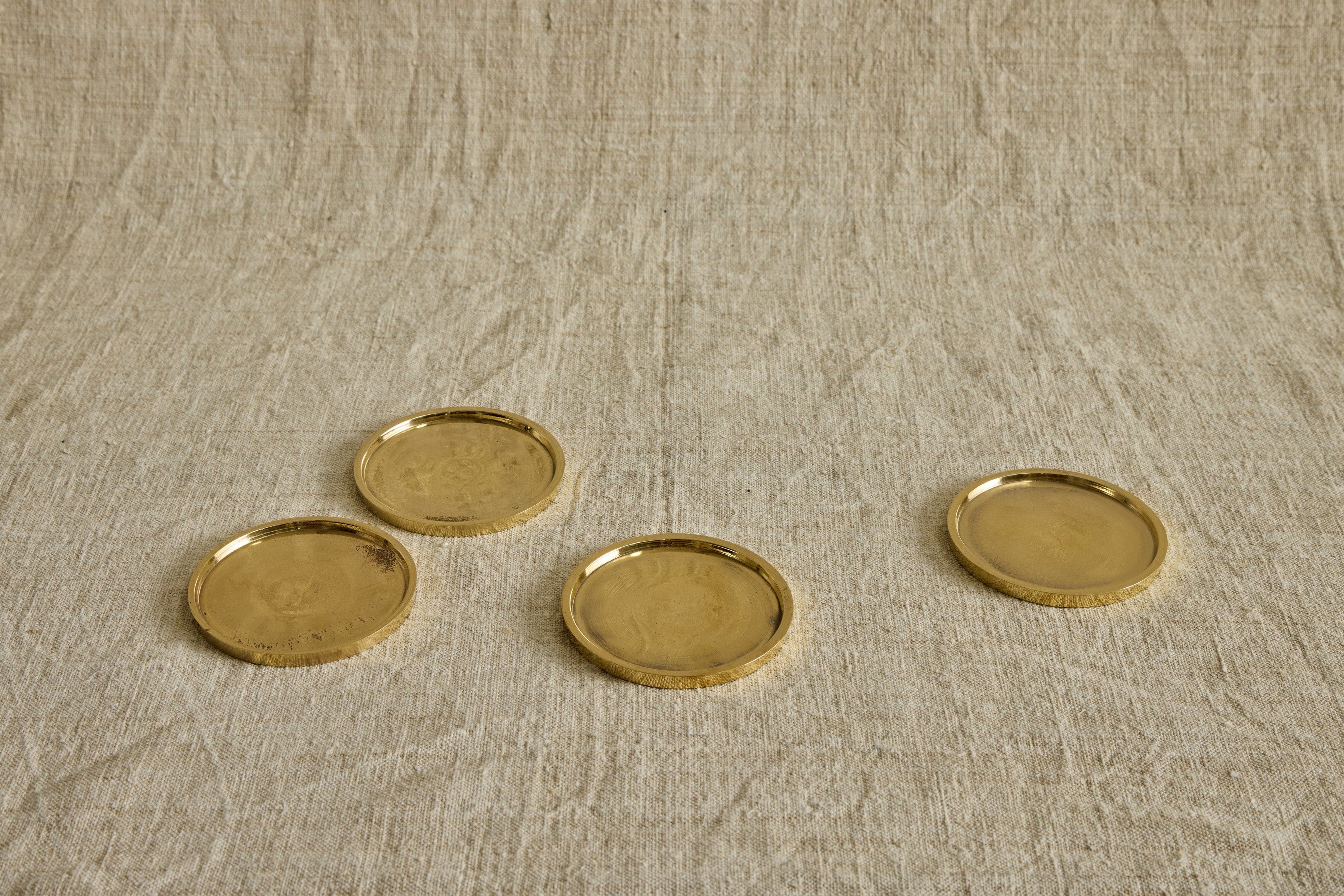 Cast Brass Coasters, Set of 4