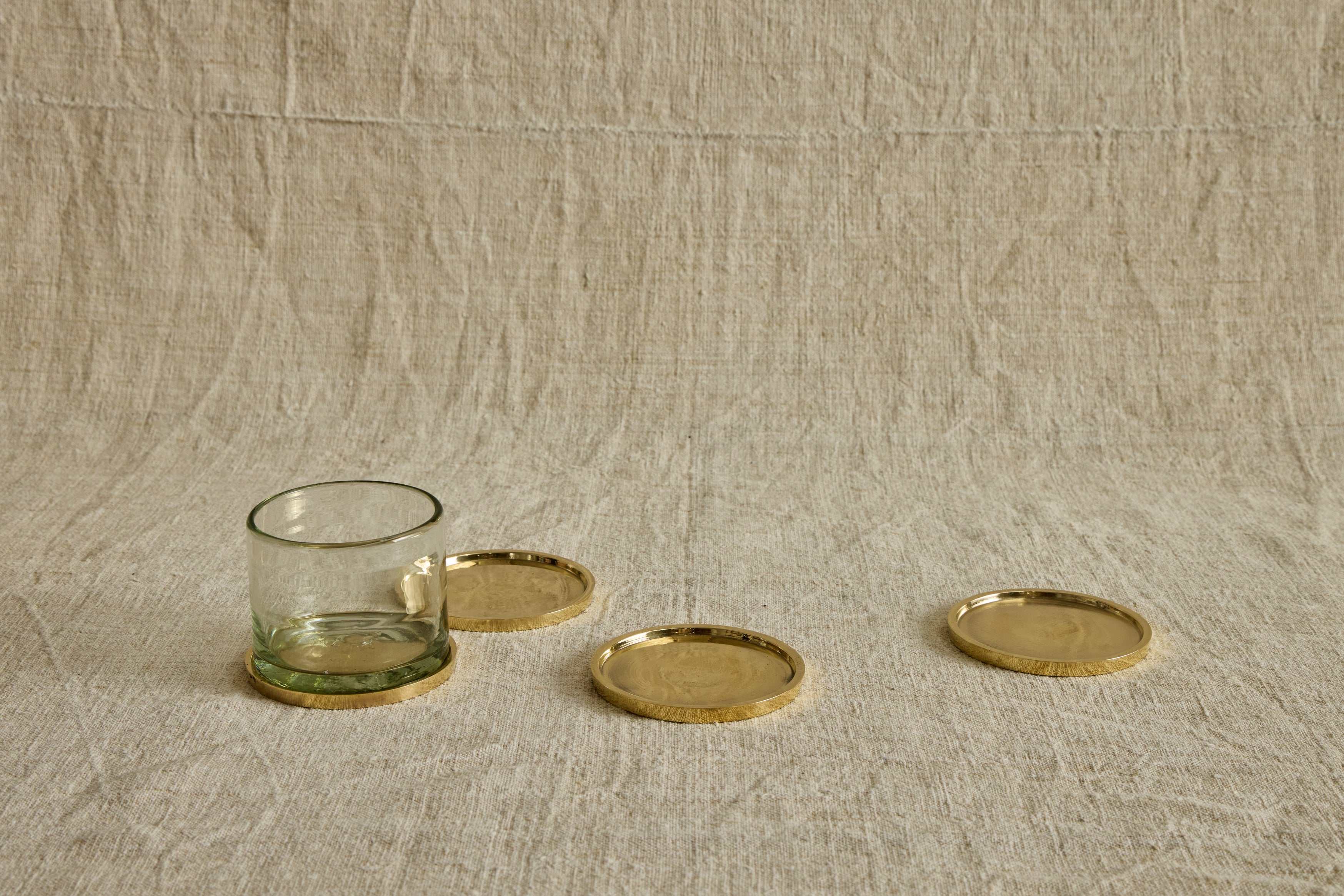 Cast Brass Coasters, Set of 4