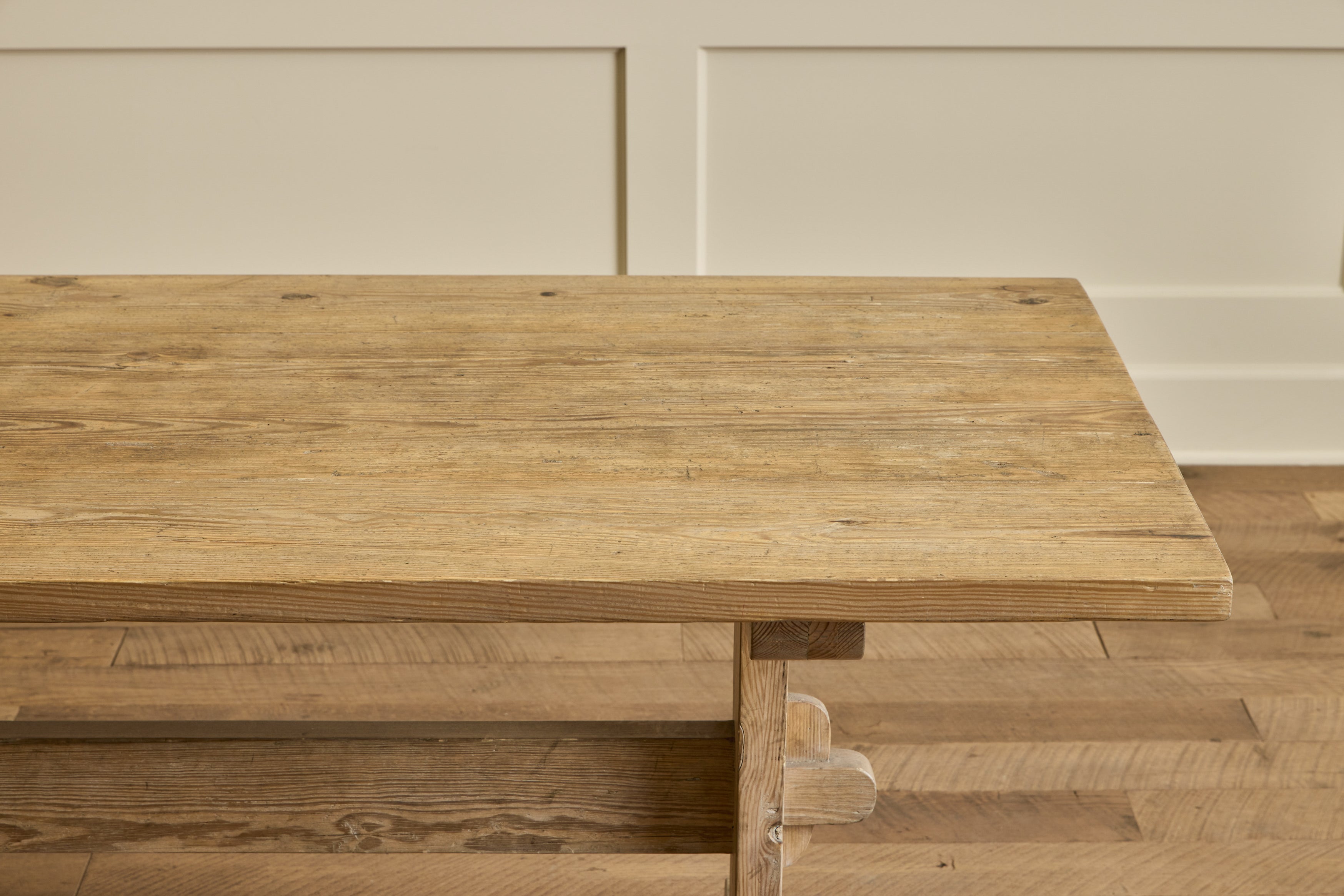 Custom Trestle Dining Table, Reclaimed Pine