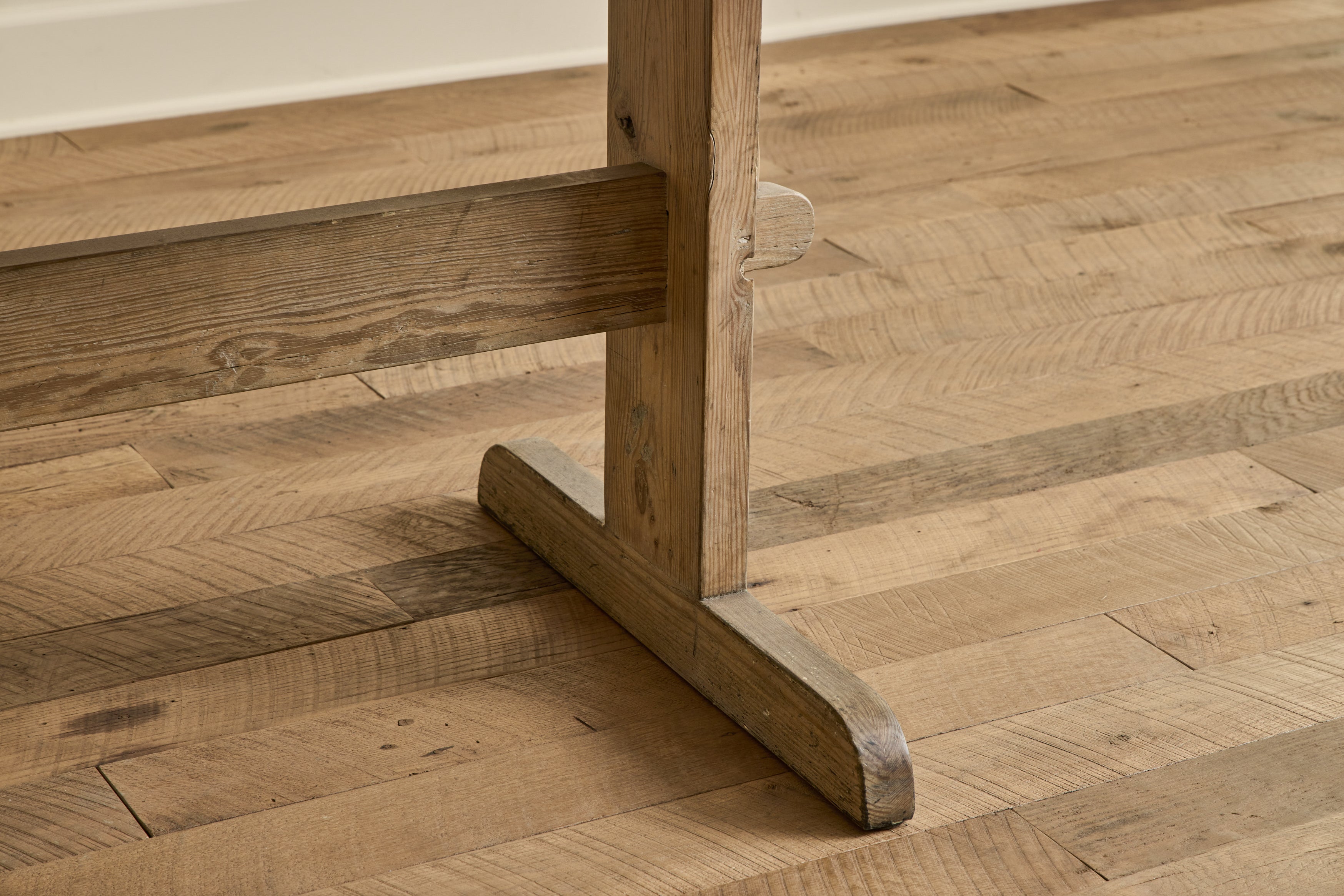 Custom Trestle Dining Table, Reclaimed Pine