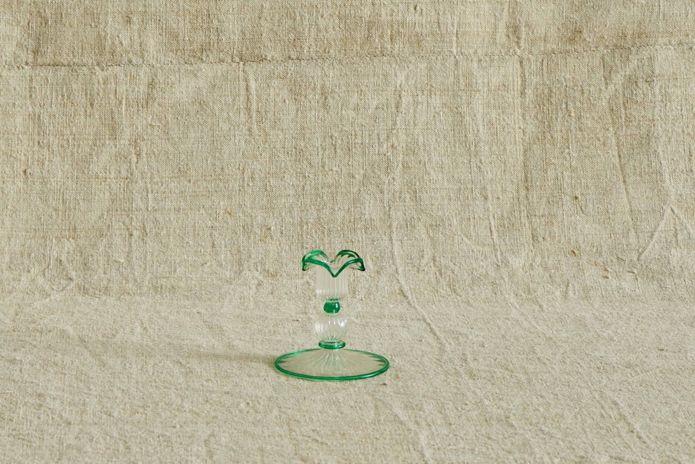 Green Wavy Candleholder